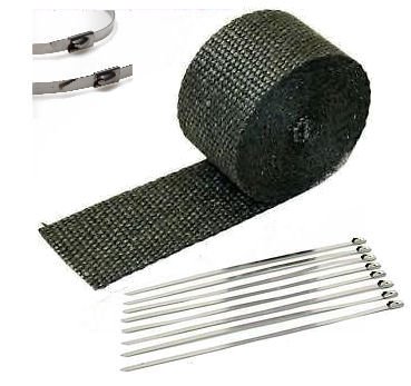 High-Performance Black Exhaust Header Heat Wrap - 2