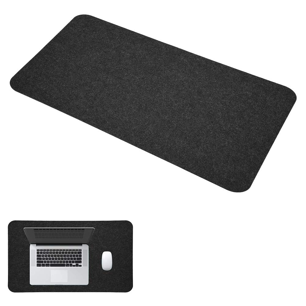 Premium Felt Desk Mat & Mouse Pad - 68x33cm Anti-Static Office Computer Mat for Laptop & PC (Dark Gray) | Ergonomic Workspace Accessory for Home & Office Desks, Gaming Setups & Study Areas