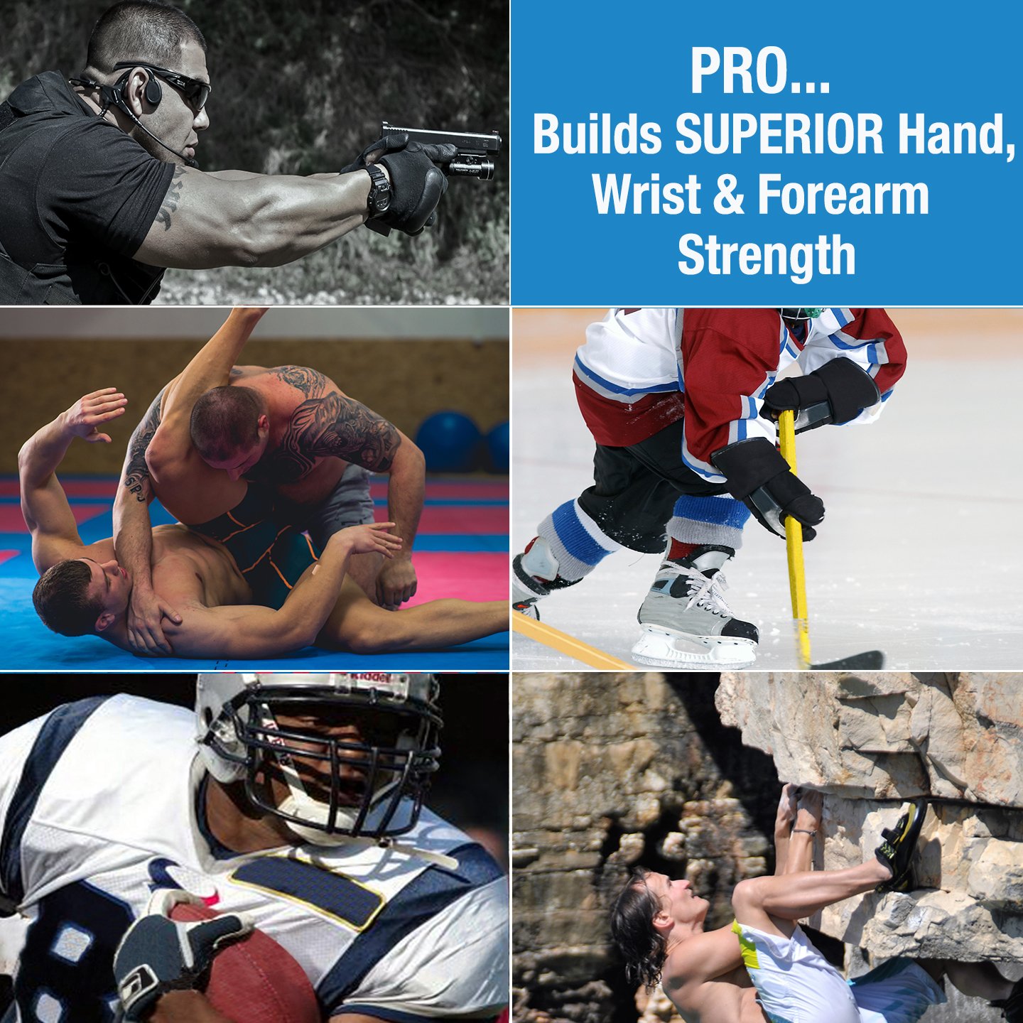 PRO Hand Exerciser & Finger Strengthener - Spring-Loaded Grip Trainer with Finger-Piston System for Individual Finger Isolation - Perfect for Rehabilitation, Rock Climbing & Musician Finger Exercises