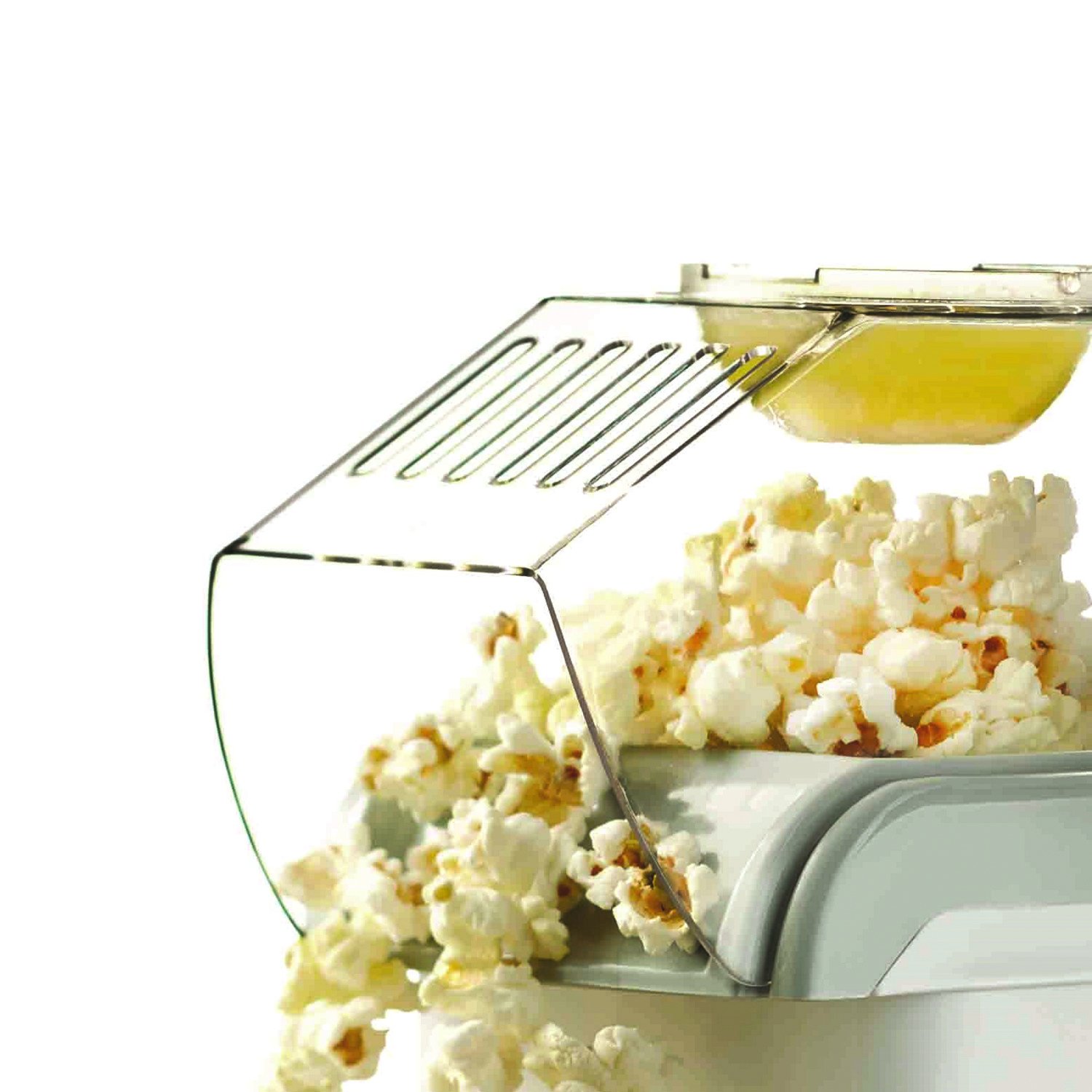 Brentwood PC-486W 8-Cup Hot Air Popcorn Maker Machine - Healthy White Popcorn Popper for Home, Movie Nights & Parties - Fast, Oil-Free, Low-Calorie Snack Maker