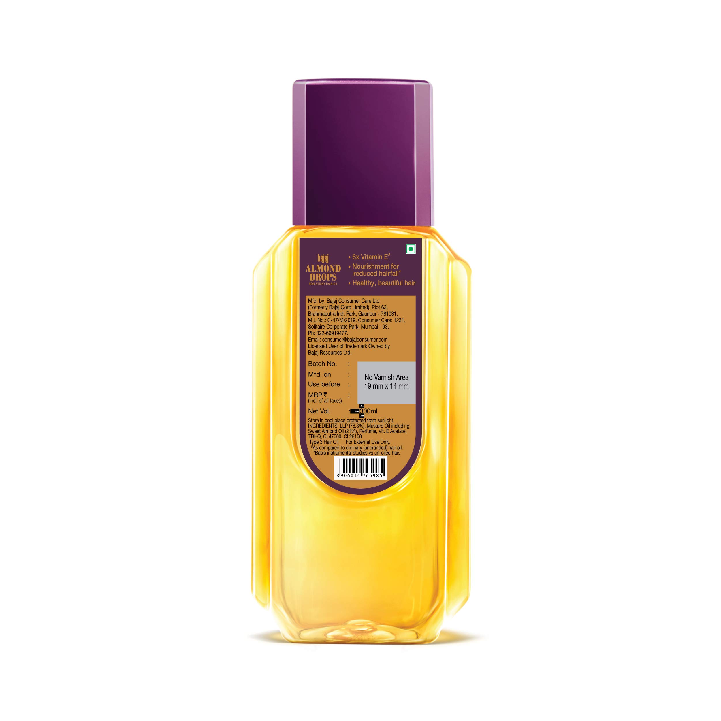 Bajaj Almond Drops Hair Oil - 300ml (Pack of 2) | Natural Hair Growth Treatment for Dry & Damaged Hair | Perfect for Daily Scalp Massage & Hair Nourishment
