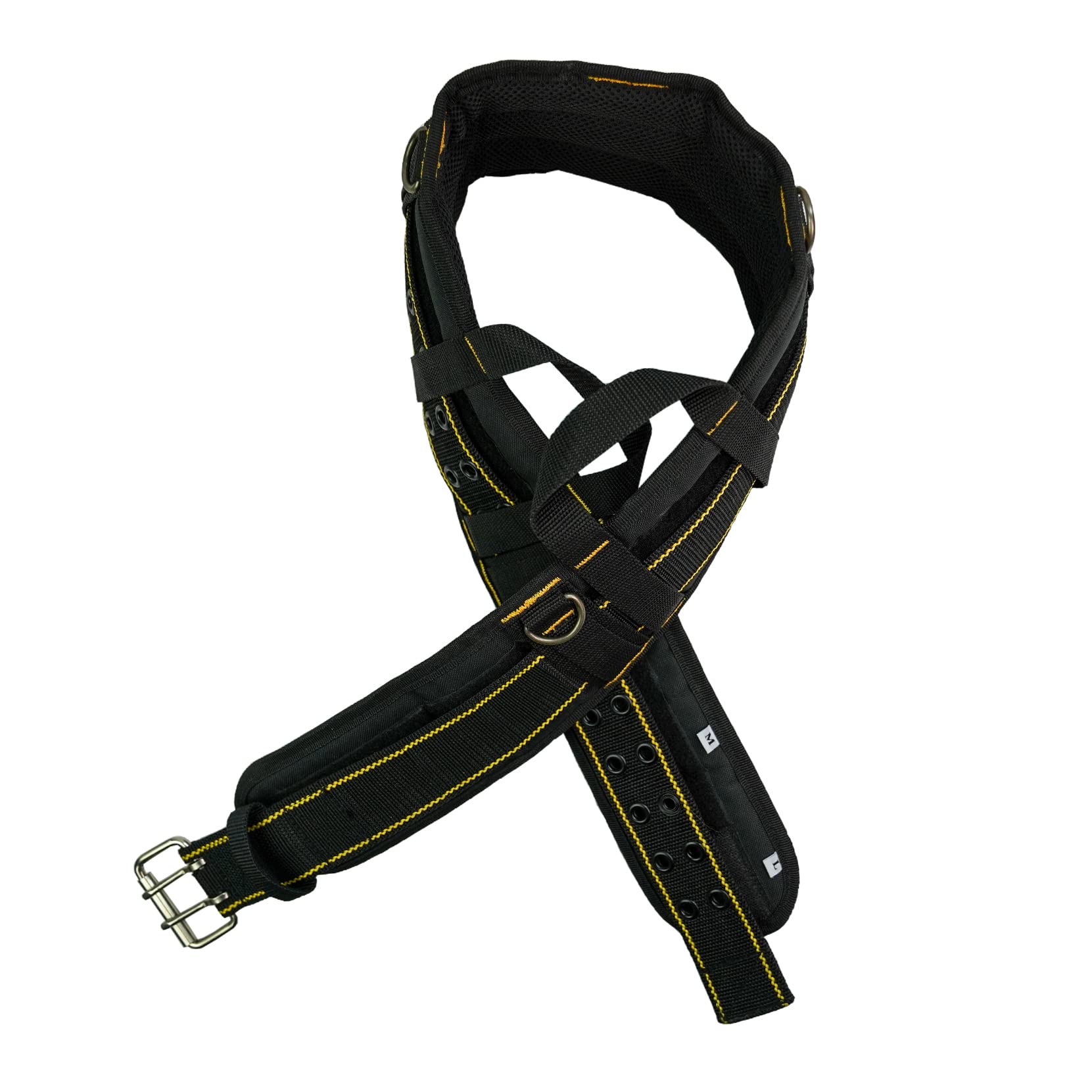 **MELOTOUGH Heavy-Duty Padded Tool Belt with Handle Strap - 5-Inch Wide Construction Work Belt with 4 D-Rings for Tool Hooks & Suspenders (Suspenders Not Included) - Ideal for Carpenters, Electricians & DIY Projects**