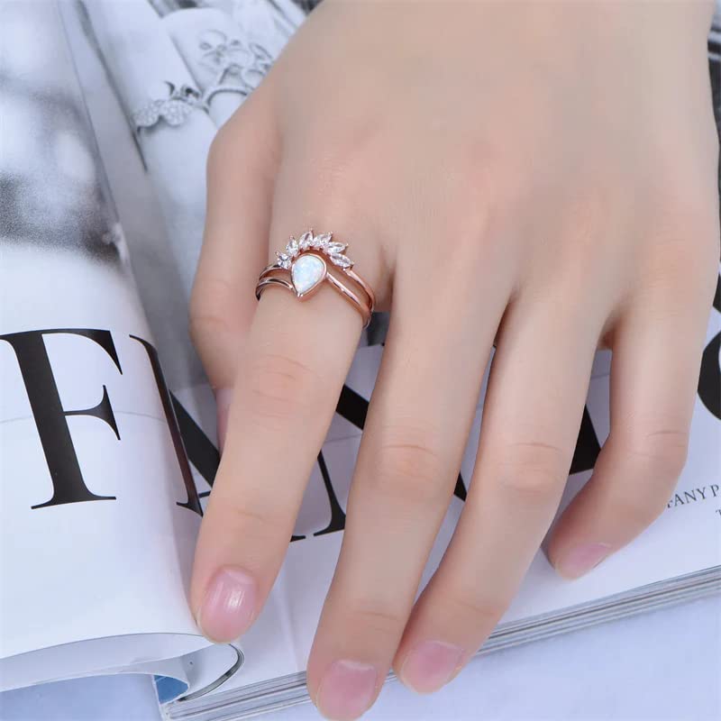 Elegant Curved Stackable Engagement Ring Set - Matching Wedding Band for Women, Art Deco Style Jewelry - Perfect for Anniversaries, Proposals & Special Occasions
