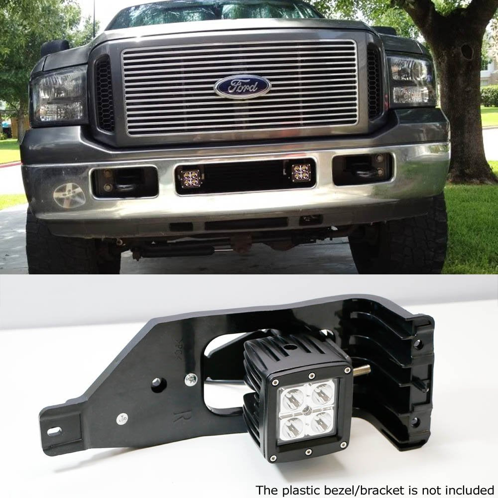 40W CREE LED Pods with Fog Light Mounting Bracket & Wiring Harness for 2016 Ford F250 F350 - Off-Road Lighting, Truck Accessories, Fog Light Replacement
