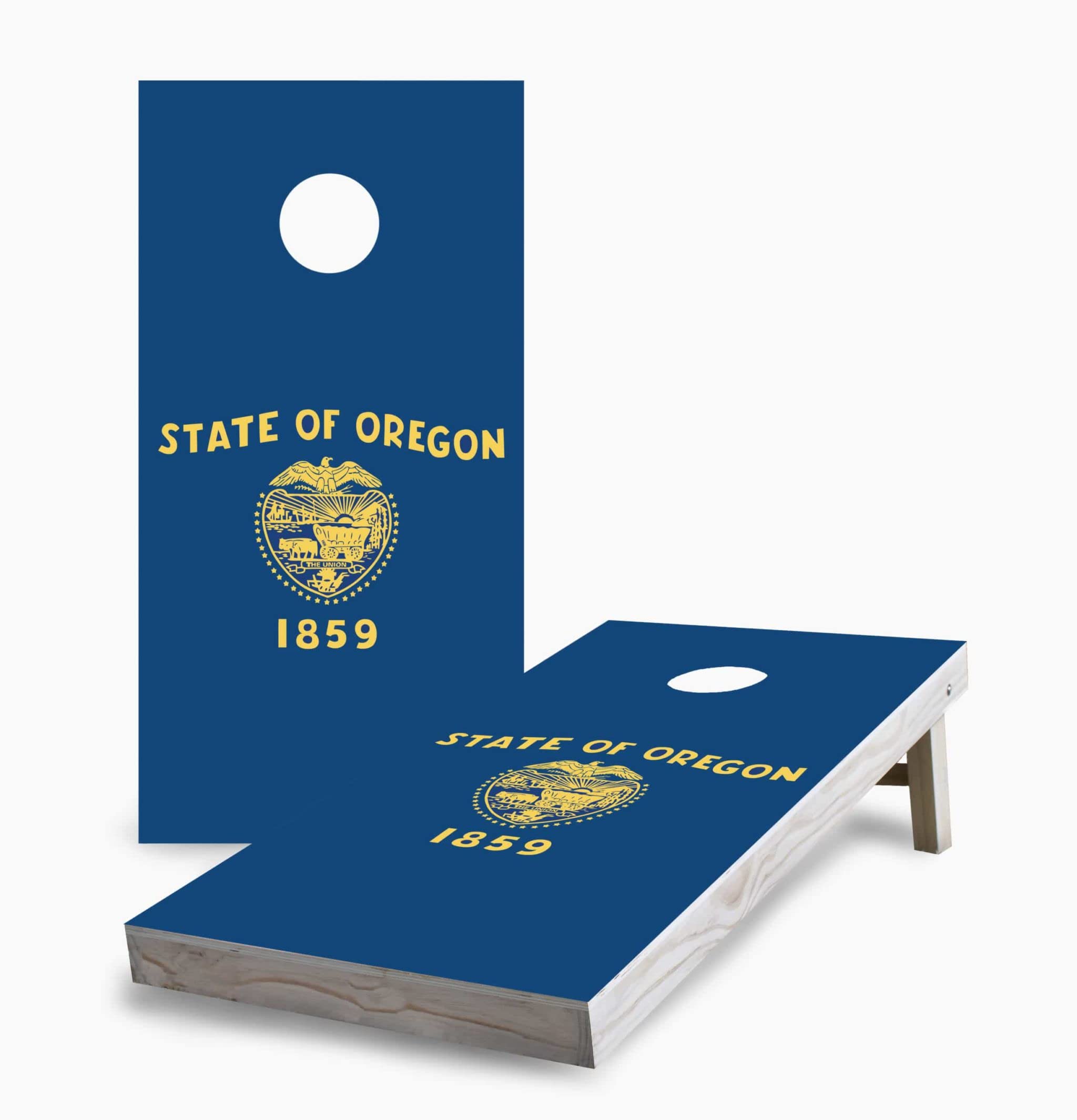 Oregon State Flag Corn Hole Game Set with 2 Boards & 8 Bags - Outdoor Lawn Tailgate Party Game for Backyard, BBQ, Picnic & Camping
