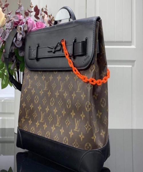 LV Steamer PM Taiga Leather Monogram Brown Crossbody Bag - Luxury Designer Handbag for Women, Perfect for Work, Travel & Everyday Use