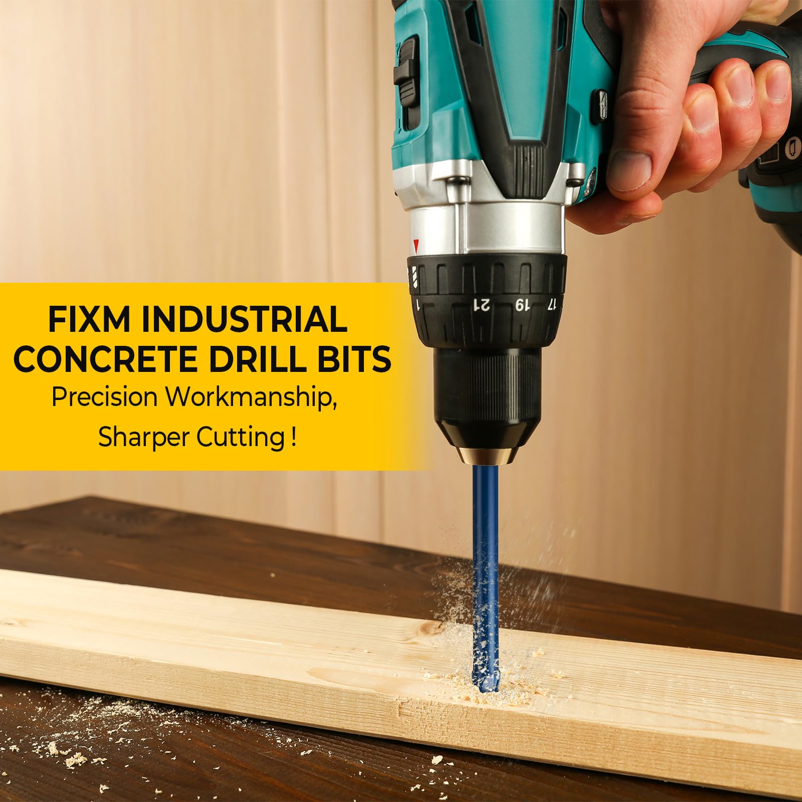Fixm 10pc 1/4 Inch Glass Concrete Drill Bit Set - Alloy Masonry Drill Bits for Ceramic, Brick, Plastic, Wall & Wood - Perfect for DIY Home Renovation, Tile Installation & Construction Projects