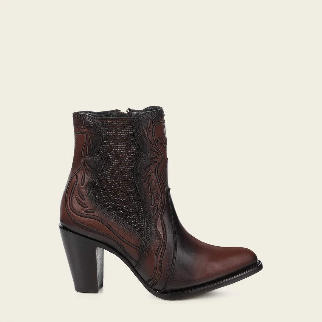 3F0QRS Women's Chocolate Cowhide Ankle Boots - Stylish & Comfortable for Casual Outings, Work & Date Nights