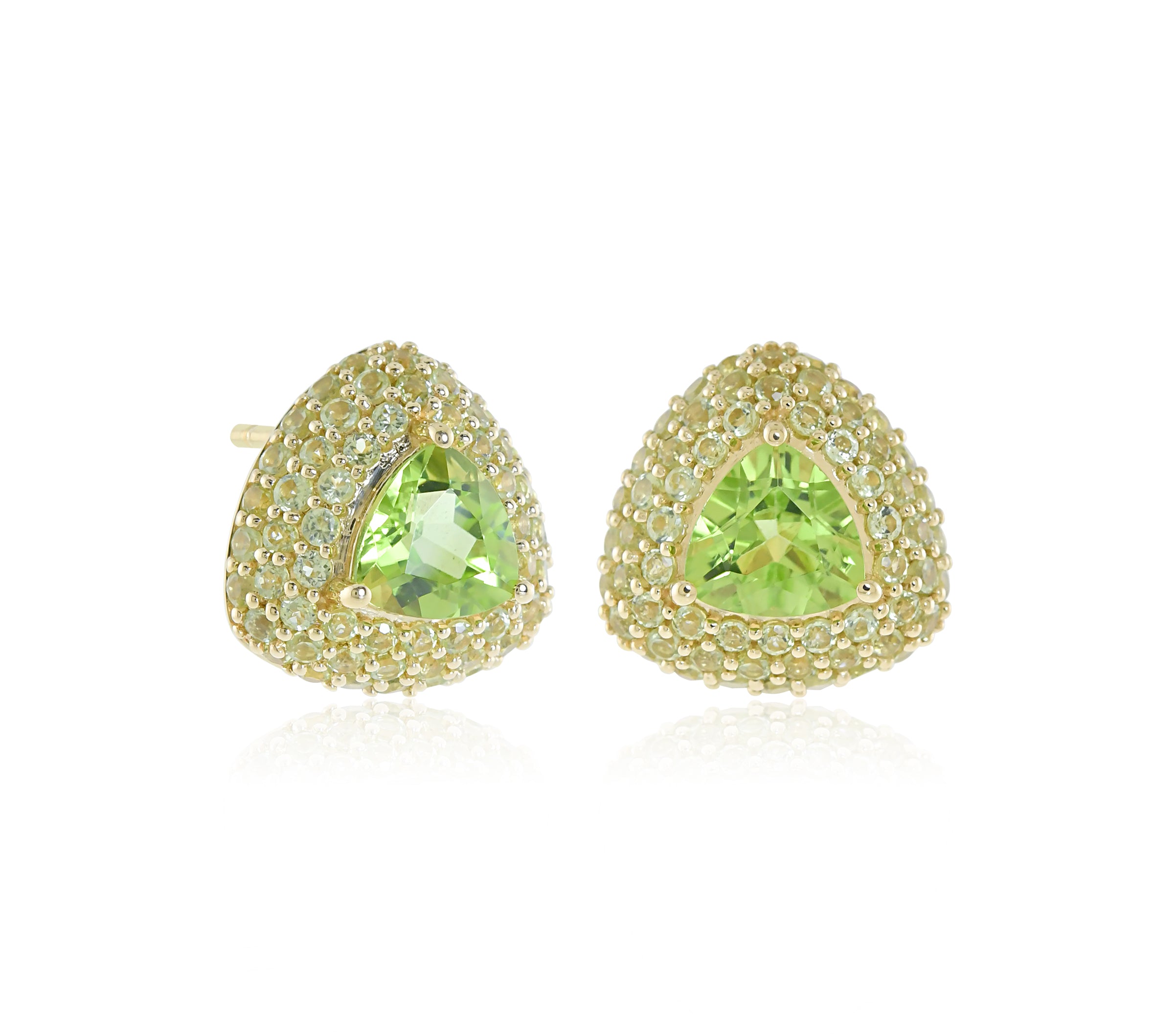 Trillion Stud Earrings in Peridot Green - Dainty Gemstone Earrings for Women, Perfect for Everyday Wear & Special Occasions