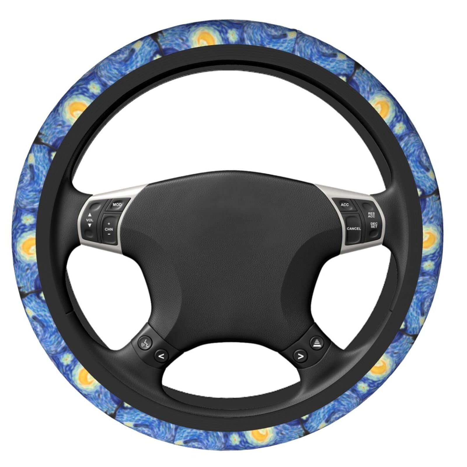 Non-Slip Starry Night Steering Wheel Cover - Universal 15 Inch Durable Car Accessory for Comfort & Grip | Perfect for Night Driving & Long Road Trips