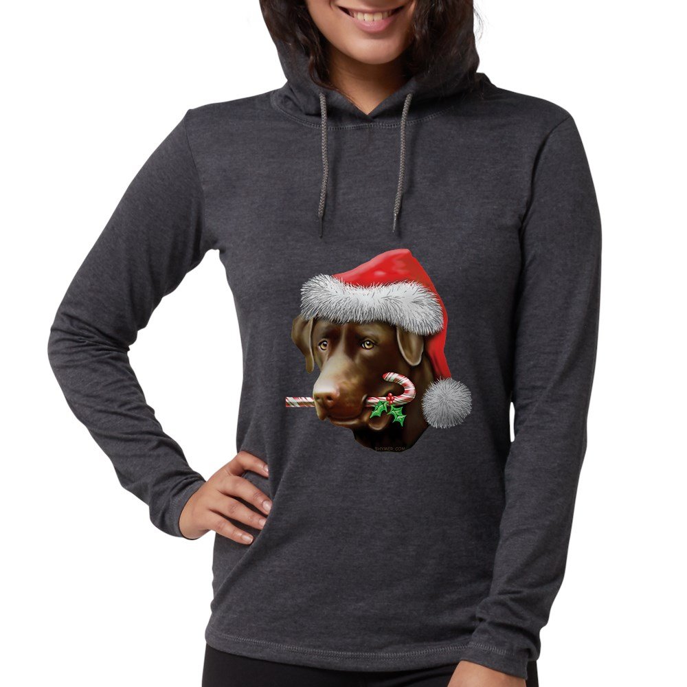Chocolate Lab Christmas Hoodie - Long Sleeve Dog Lover T-Shirt for Pet Owners | Cozy Holiday Gift for Dog Lovers, Christmas Family Photos, Winter Pet Apparel