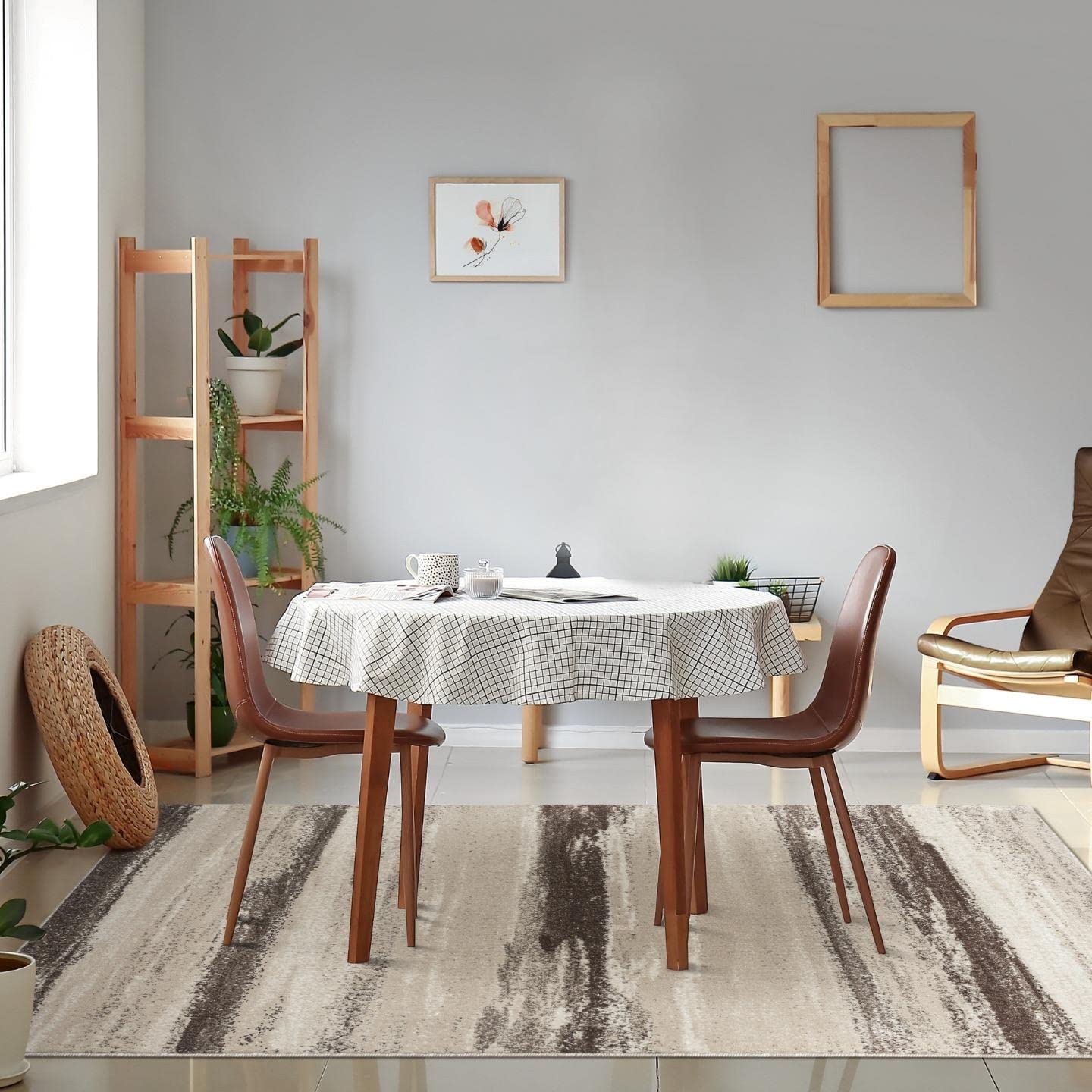 Modern Stain-Resistant Brown Area Rug 8x10 by LUXE WEAVERS - Perfect for Living Room, Bedroom & Office Decor