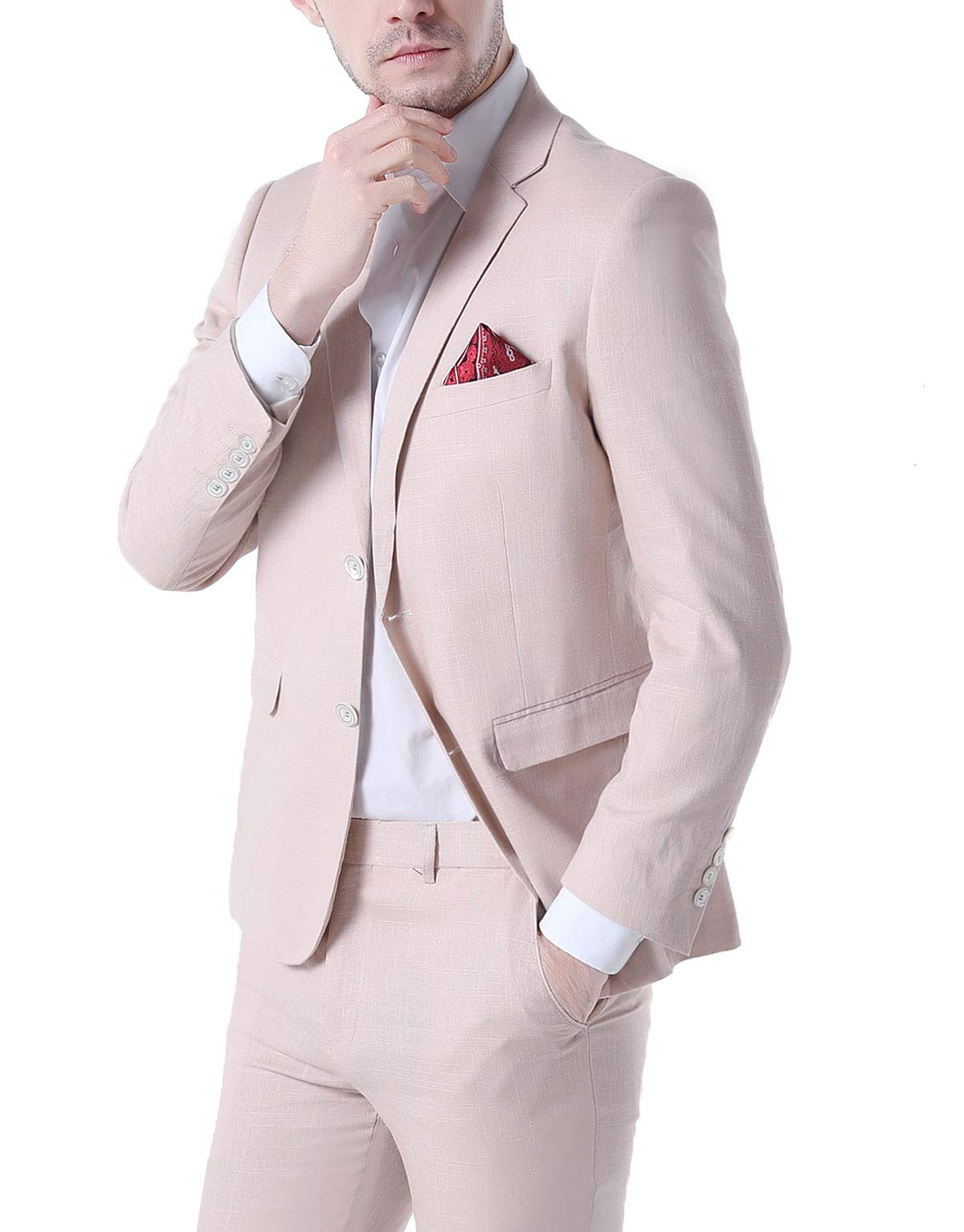 Ivory Summer Beach Wedding Suits for Men - 2 Piece Groom Tuxedo Set with 2 Buttons | Perfect for Beach Weddings, Summer Parties & Formal Events