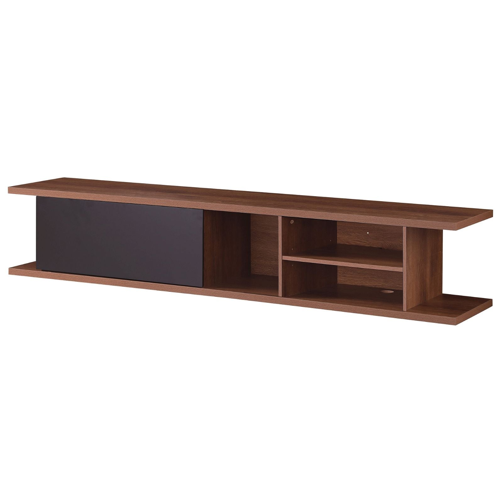 Auldrin 200cm Floating TV Stand Entertainment Center, Wall Mounted TV Console with Storage Shelf - Dark Oak Wood Modern Design by Tauris - Perfect for Living Room, Bedroom & Home Theater Setup