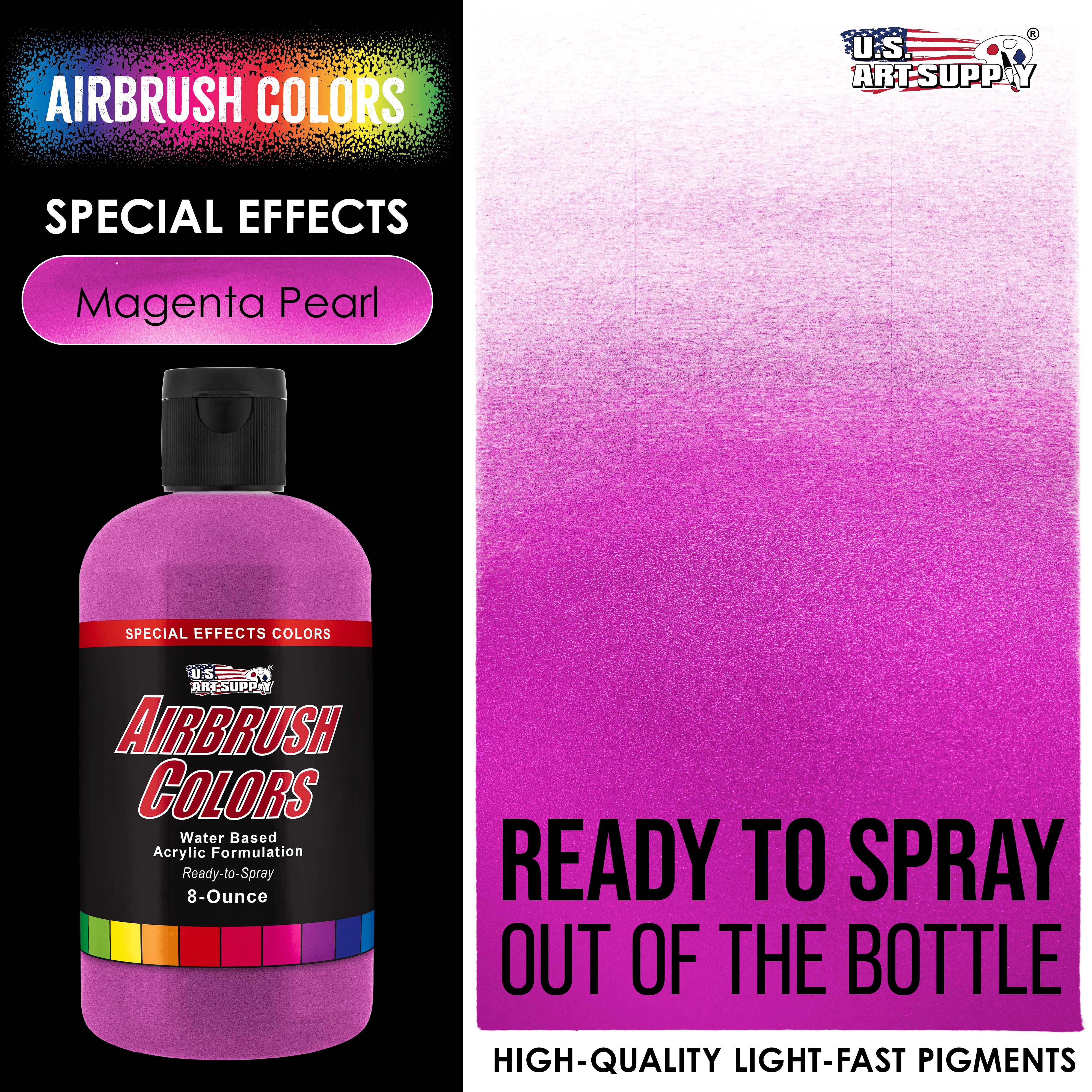 Magenta Pearl Acrylic Airbrush Paint - 8 oz Pearlized Special Effects Paint for Model Kits, Automotive, Crafts & DIY Projects - Vibrant & Durable Finish