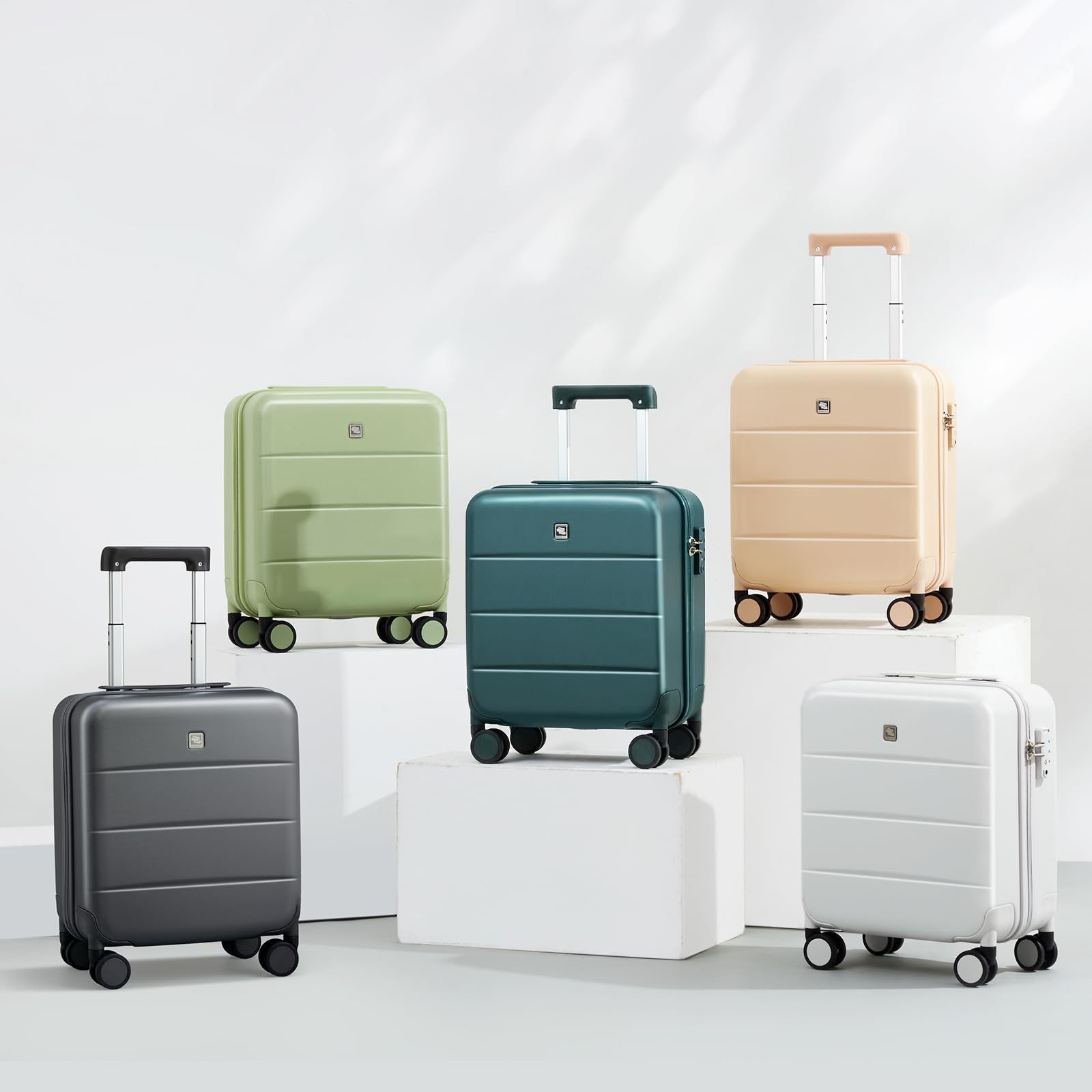Hanke 16 Inch Underseat Carry On Luggage - Hard Shell Mini Suitcase with Wheels, TSA Approved Airline Travel Bag, Lightweight Small Suitcase for Women & Men (Cuba Sand) - Perfect for Business Trips, Weekend Getaways & Airplane Cabin Storage