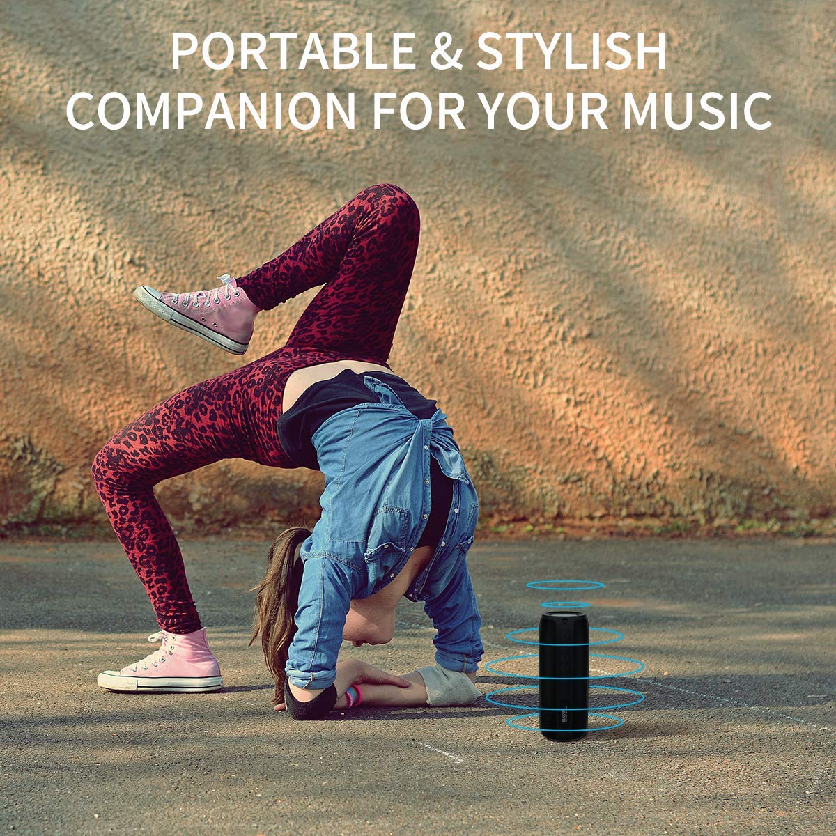 MusiBaby M88 Bluetooth Speaker with Dual Pairing, Bluetooth 5.3, Loud Stereo Sound, Booming Bass, 30H Playtime - Perfect for Home, Outdoor Parties, Beach, Camping, and Travel