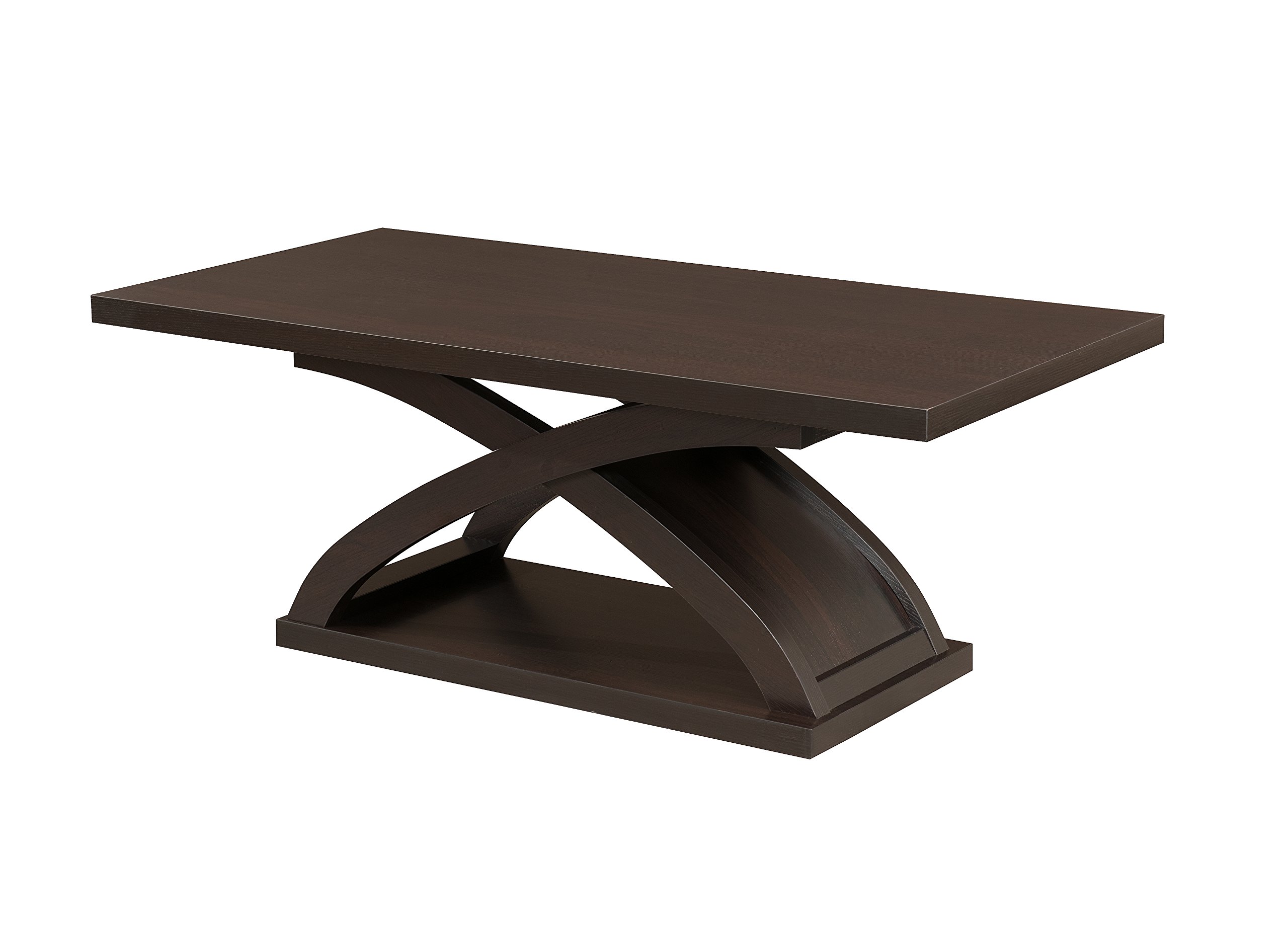 Furniture of America Montega Espresso Coffee Table - Modern Living Room Center Table for Home Decor & Entertaining