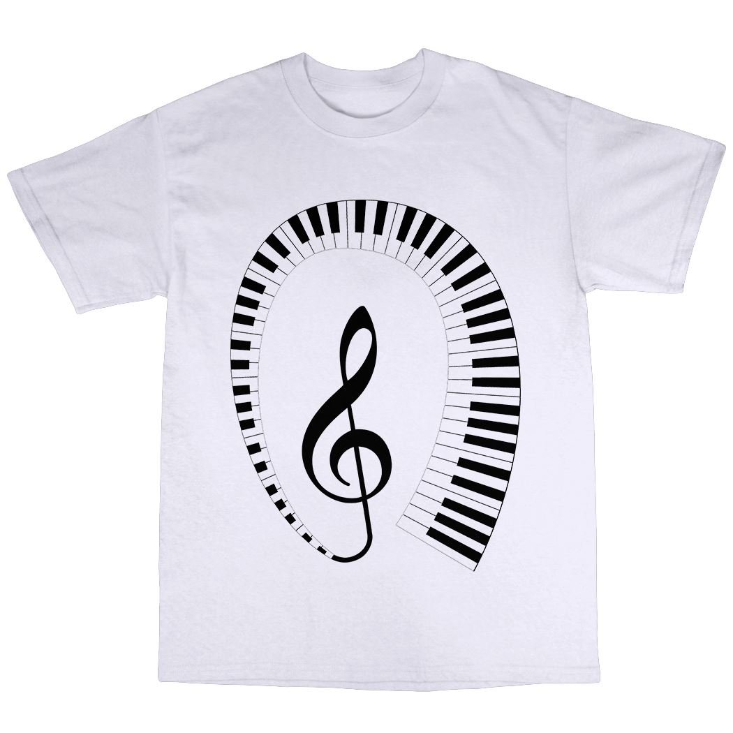Bees Knees Tees Keyboard Piano Player Pianist Cotton T-Shirt - Perfect Gift for Musicians & Music Lovers