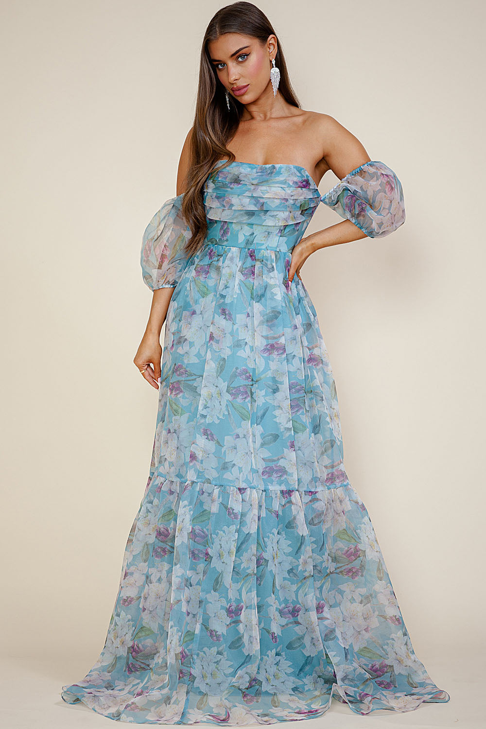 Breezy Maxi Dress for Women - Flowy Blue Summer Dress - Perfect for Beach, Vacation & Casual Outings
