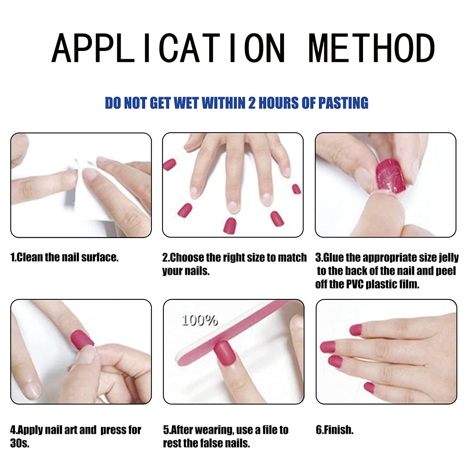 24Pcs French Tip Press On Nails - Medium Square Acrylic Fake Nails with Heart Designs & Glossy Gradient for Women | Easy Glue-On False Nails | Perfect for Parties, Weddings & Everyday Wear
