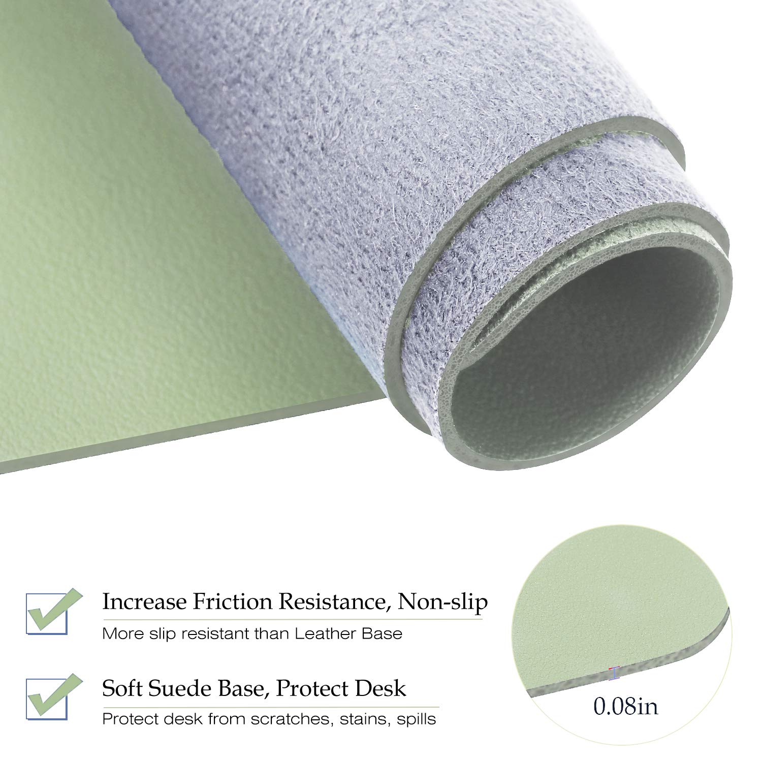 Premium TOWWI PU Leather Desk Pad with Suede Base - 24