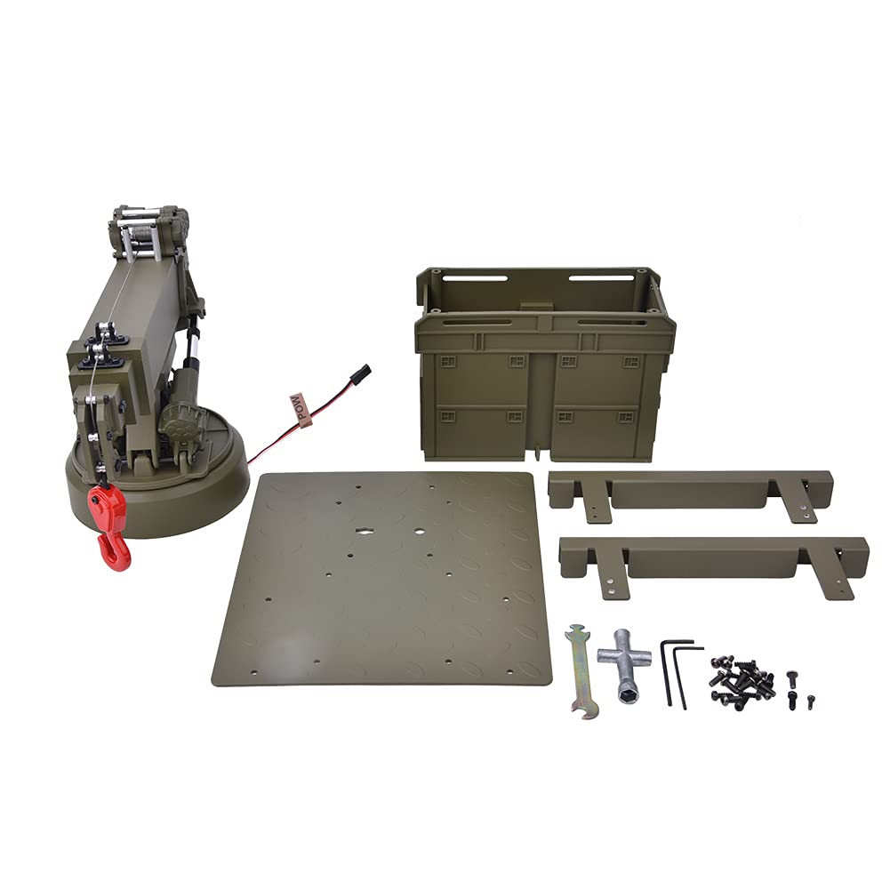1/12 Scale HG-P803 RC Lifting Arm Assembly for Military Truck & Heavy Tractor - Army Green Upgrade Accessory | Off-Road Crawler Mods & Construction Vehicle Simulation