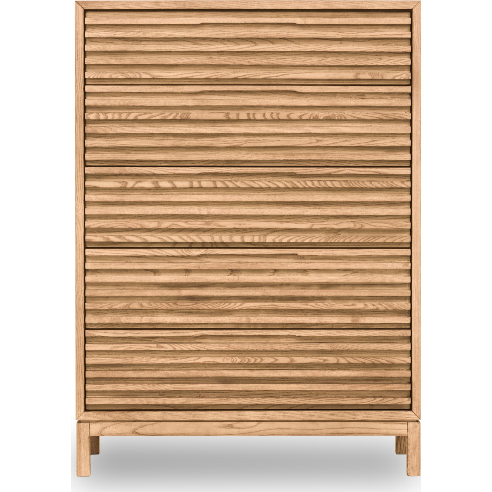 Tanner Five Drawer Ash Wood Chest in Flaxen - Stylish Wooden Storage for Bedroom, Living Room & Office Organization