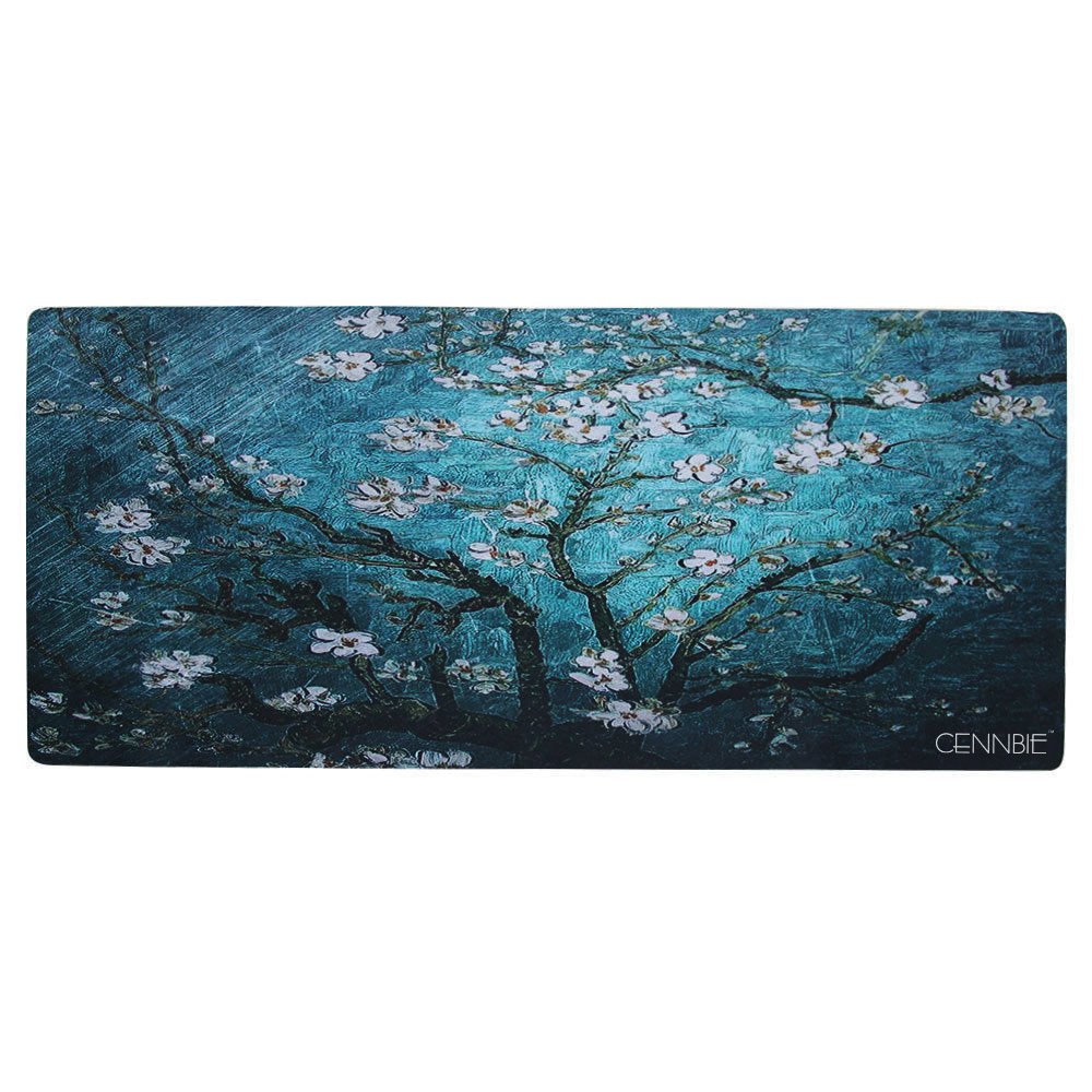 Blossoming Almond Tree Large Gaming Mouse Pad - 35.4 x 15.5 Inch Extended Rectangle Mouse Mat for PC, Laptop & Office Desk - Perfect for Gamers, Programmers & Home Office Workstations