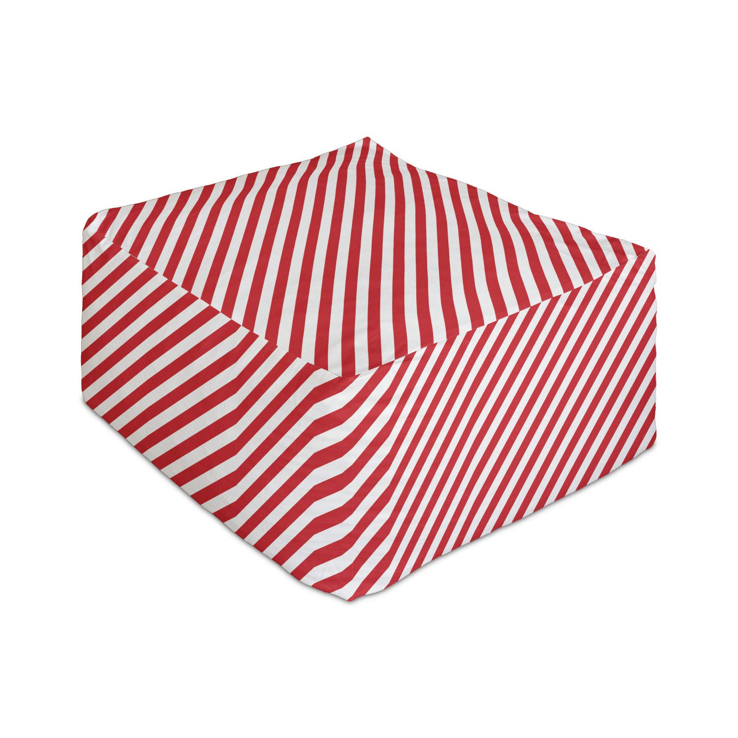 Ambesonne Christmas Candy Cane Rectangular Pouf Ottoman - 25