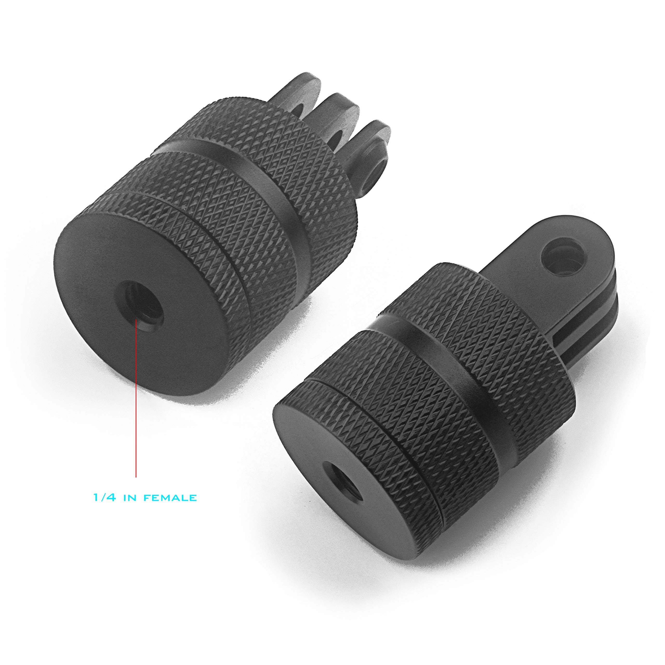 360° Rotating Aluminum Tripod Mount Adapter - 1/4 Inch 20 Thread for GoPro 12/11/10/9/8/7/6/5, DJI, XiaoYi & Standard 1/4