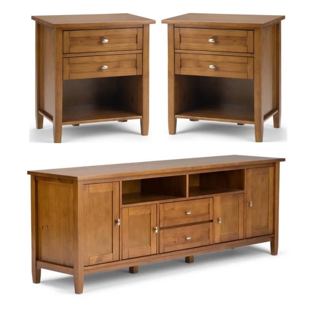 Home Square 3-Piece TV Stand Set with 72