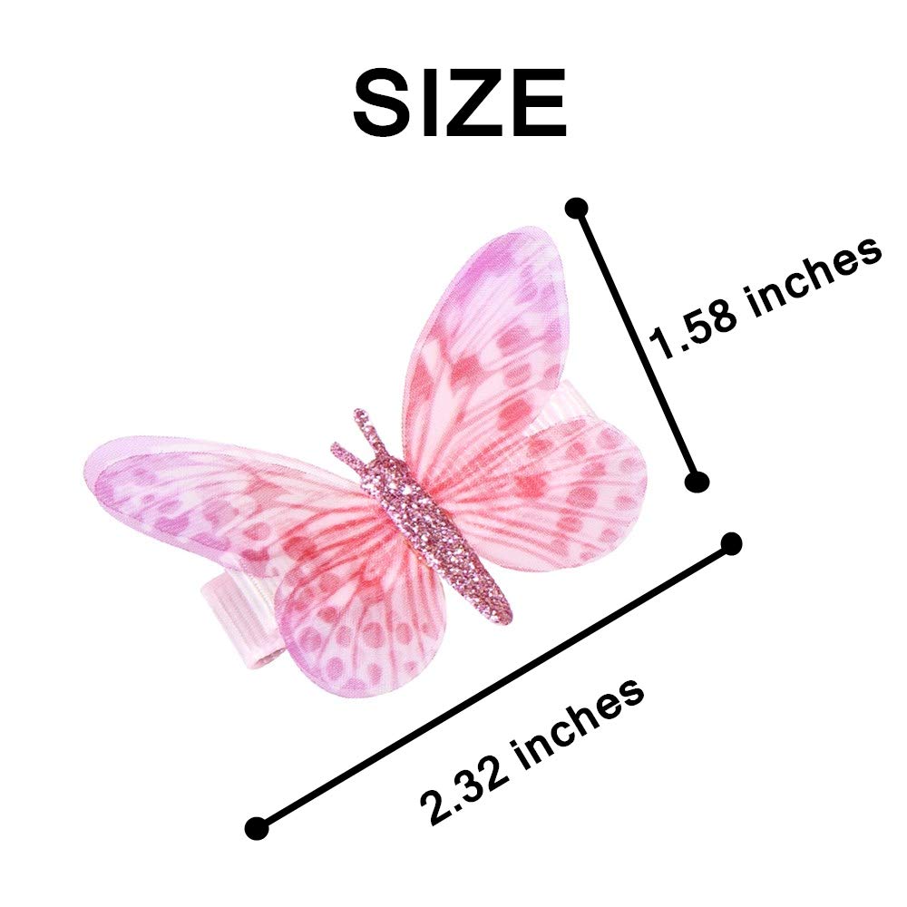 24 Pcs Butterfly Alligator Hair Clips for Baby Girls - Soft Chiffon Hair Barrettes & Hairpins for Toddlers, Kids, Teens & Women - Perfect for Parties, School & Daily Hair Accessories