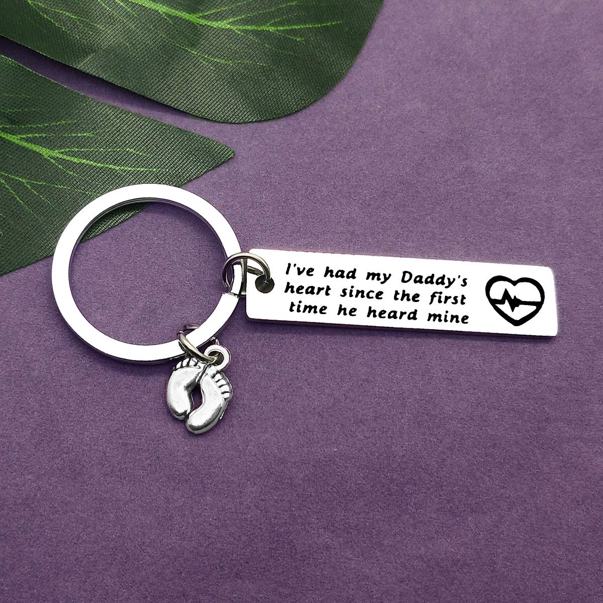 Personalized Dad Keychain - Engraved Father's Day Gift for Dad from Daughter or Son, New Daddy & Pregnancy Announcement Gift, Christmas & Birthday Present for Fathers - Ideal for Everyday Use, Office, Travel & Special Occasions