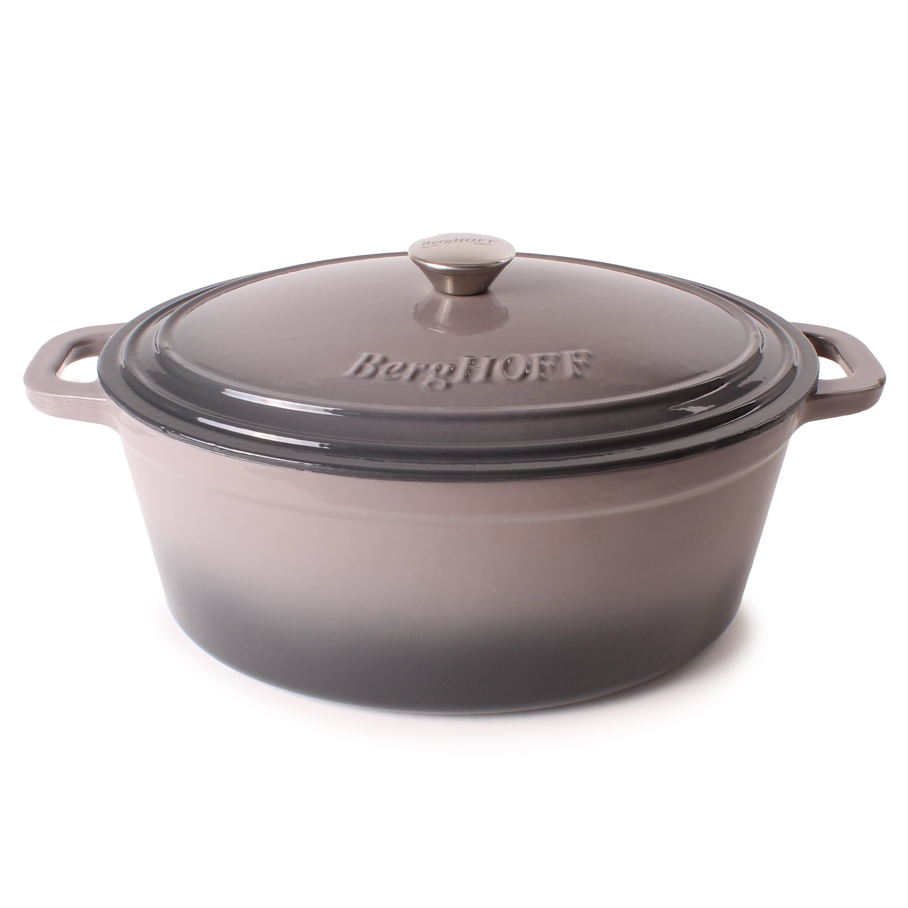 BergHOFF Neo 5-Piece Cast Iron Dutch Oven Set with 10-Inch Fry Pan, 5qt & 8qt Oval Oven - Perfect for Braising, Roasting, and Slow Cooking at Home or Camping