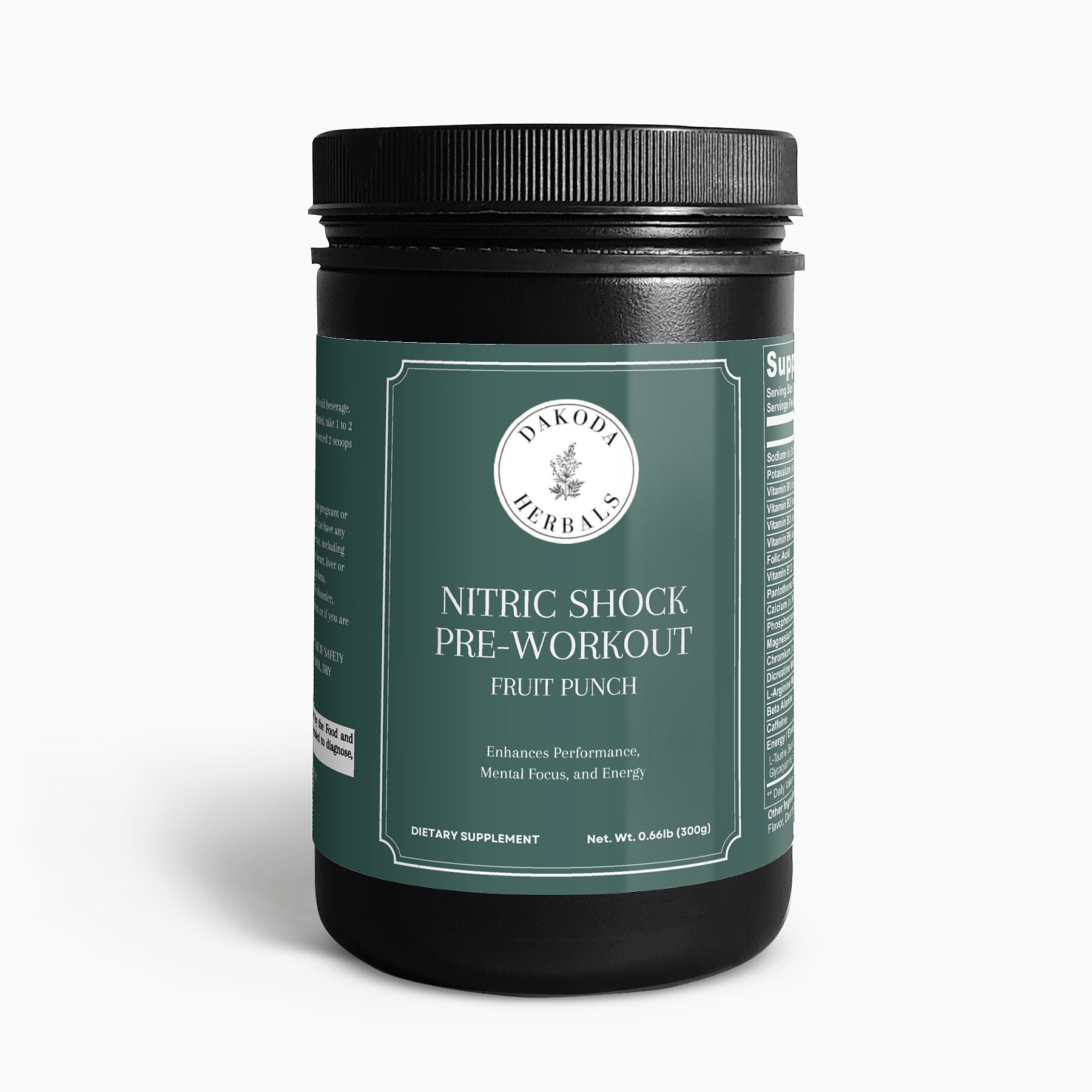 Nitric Shock Pre Workout Powder - Fruit Punch Flavor | Energy & Endurance Booster for Gym & Fitness Training