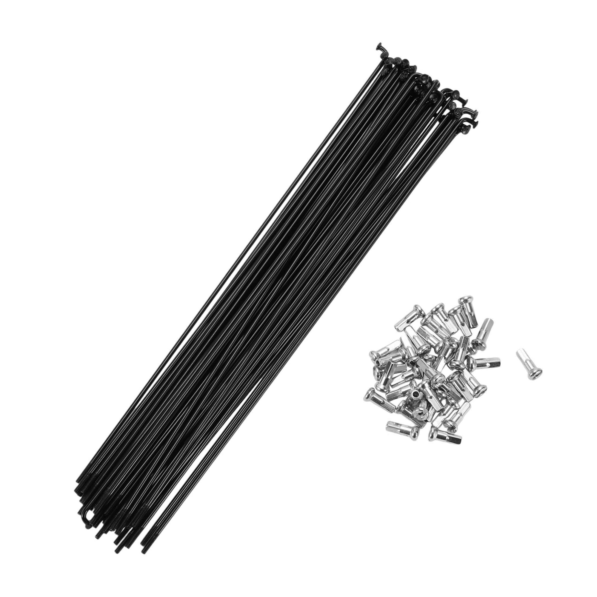 14G Steel Black Mountain Bike Spokes - 36Pcs for Wheel Replacement & Repair | Durable Cycling Accessories for MTB, Road & Commuter Bikes