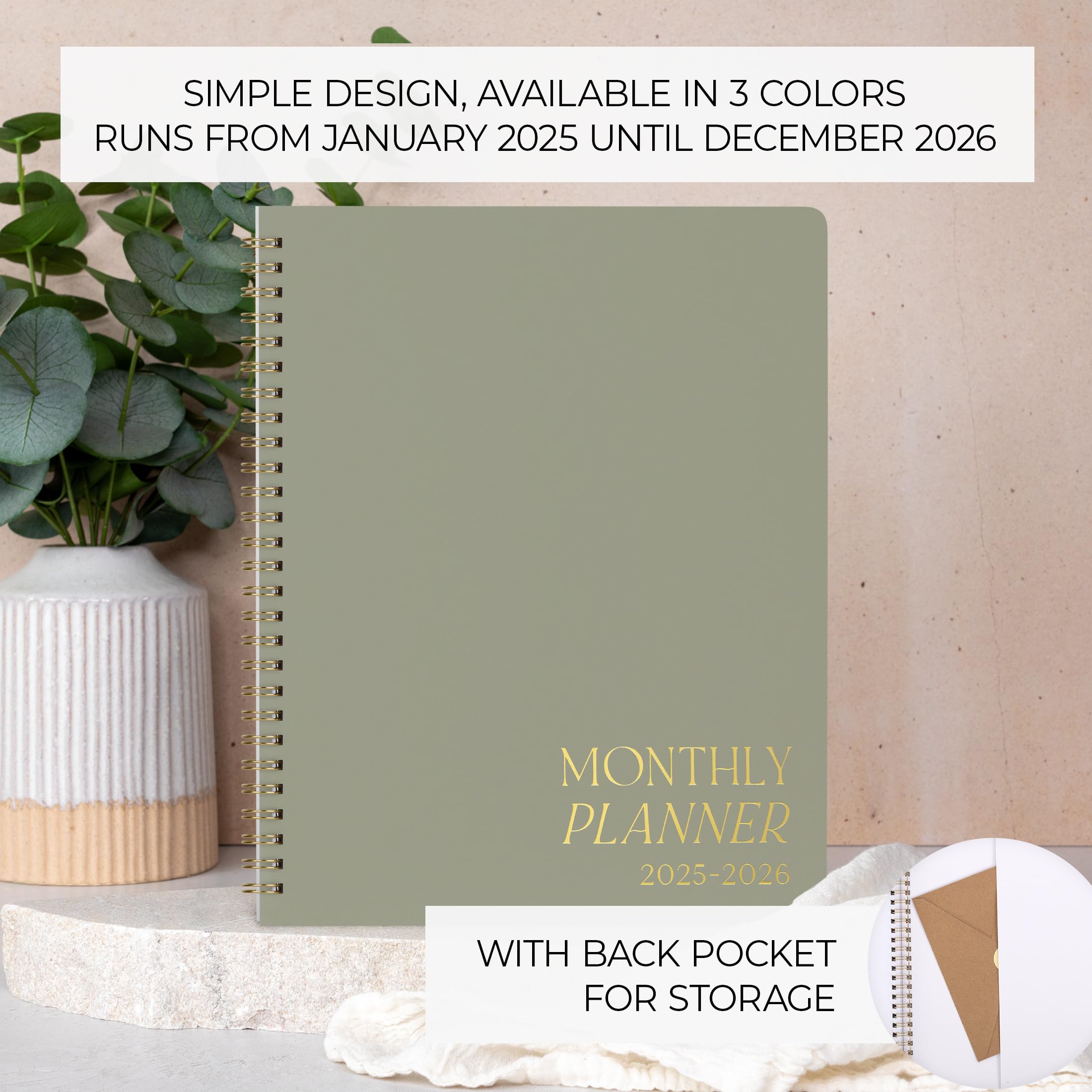 2025-2026 Monthly Planner & Calendar Book - Productivity Organizer with To-Do Lists for Work, School & Personal Tasks | January 2025-December 2026 | Perfect for Office, College & Daily Planning