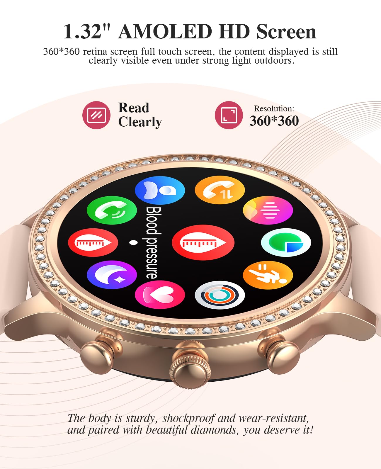 Diamond Smart Watch for Women - 1.32