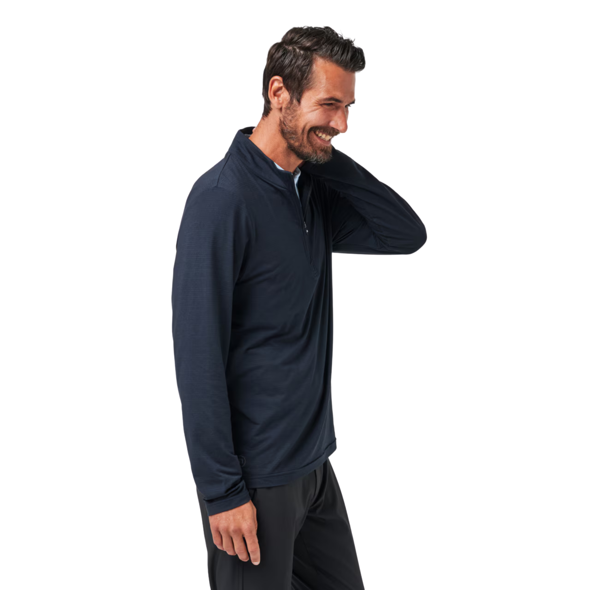 TravisMathew Men's The Heater Quarter Zip Long Sleeve Polo Shirt - Comfortable Golf & Casual Wear for Work & Outdoor Activities