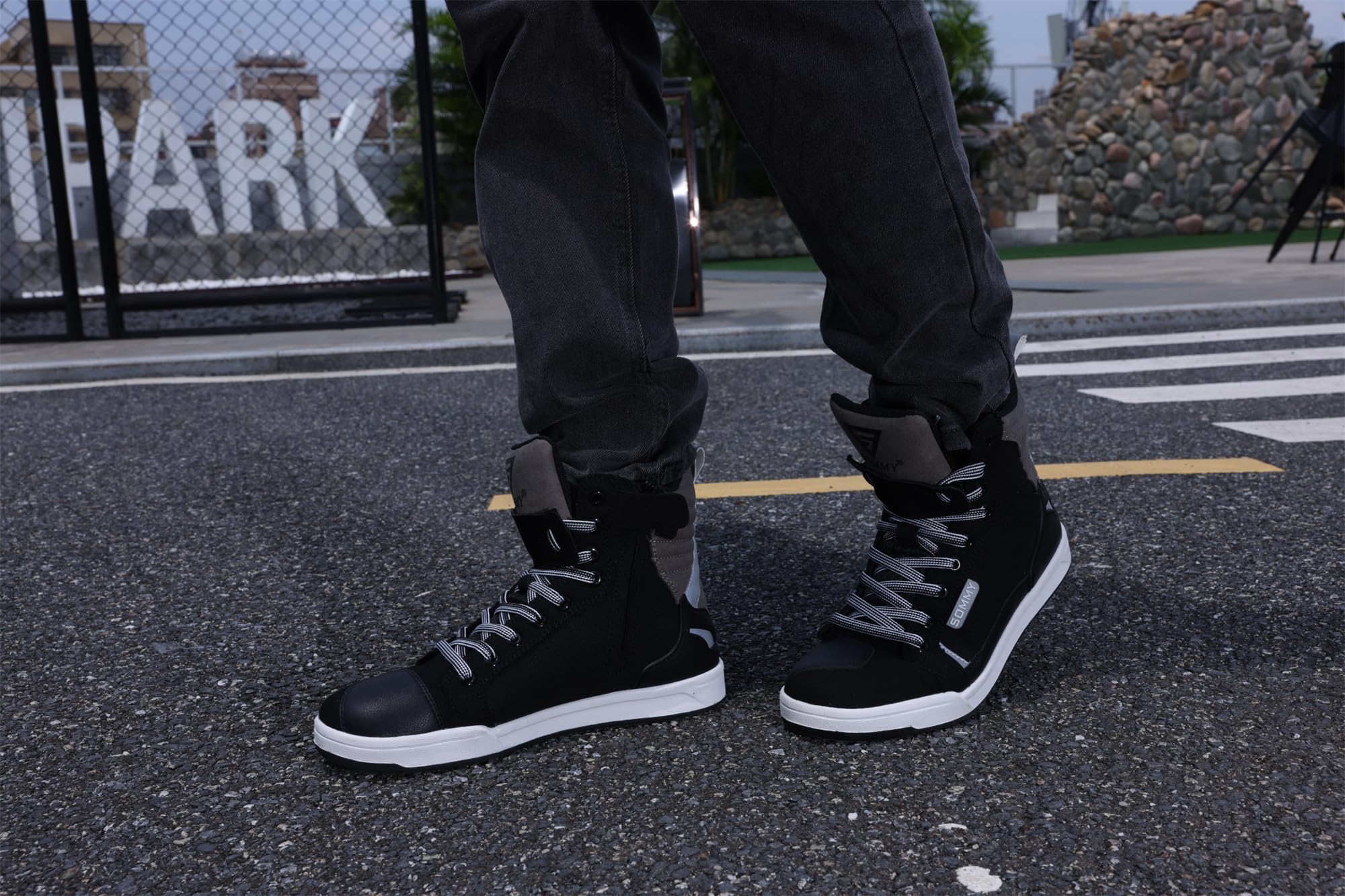 **Men's Motorcycle Riding Boots - Anti-Slip Street Bike Shoes for Outdoor Trekking, Hiking & Work - Durable & Comfortable for Long Rides & Adventure**