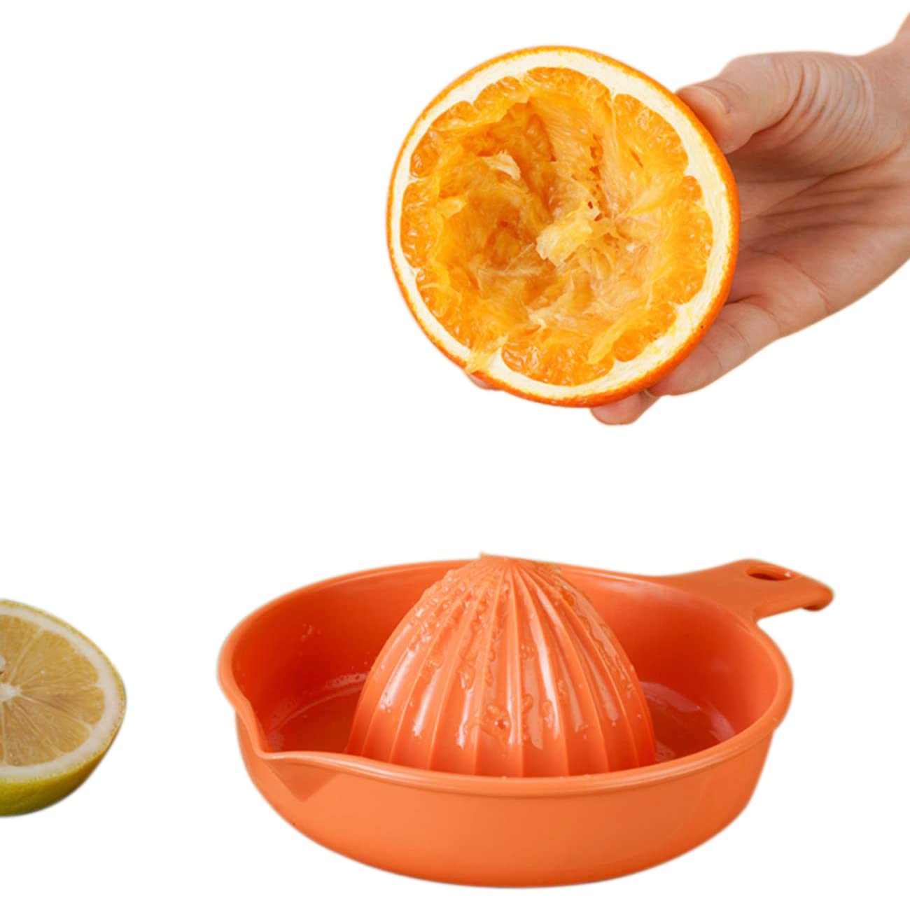 Manual Fruit Press Juicer with Cup - BPA-Free Portable Citrus Lemon Squeezer, Anti-Slip Hand Press for Kitchen | Perfect for Fresh Orange, Lemon, Lime & Grapefruit Juice at Home