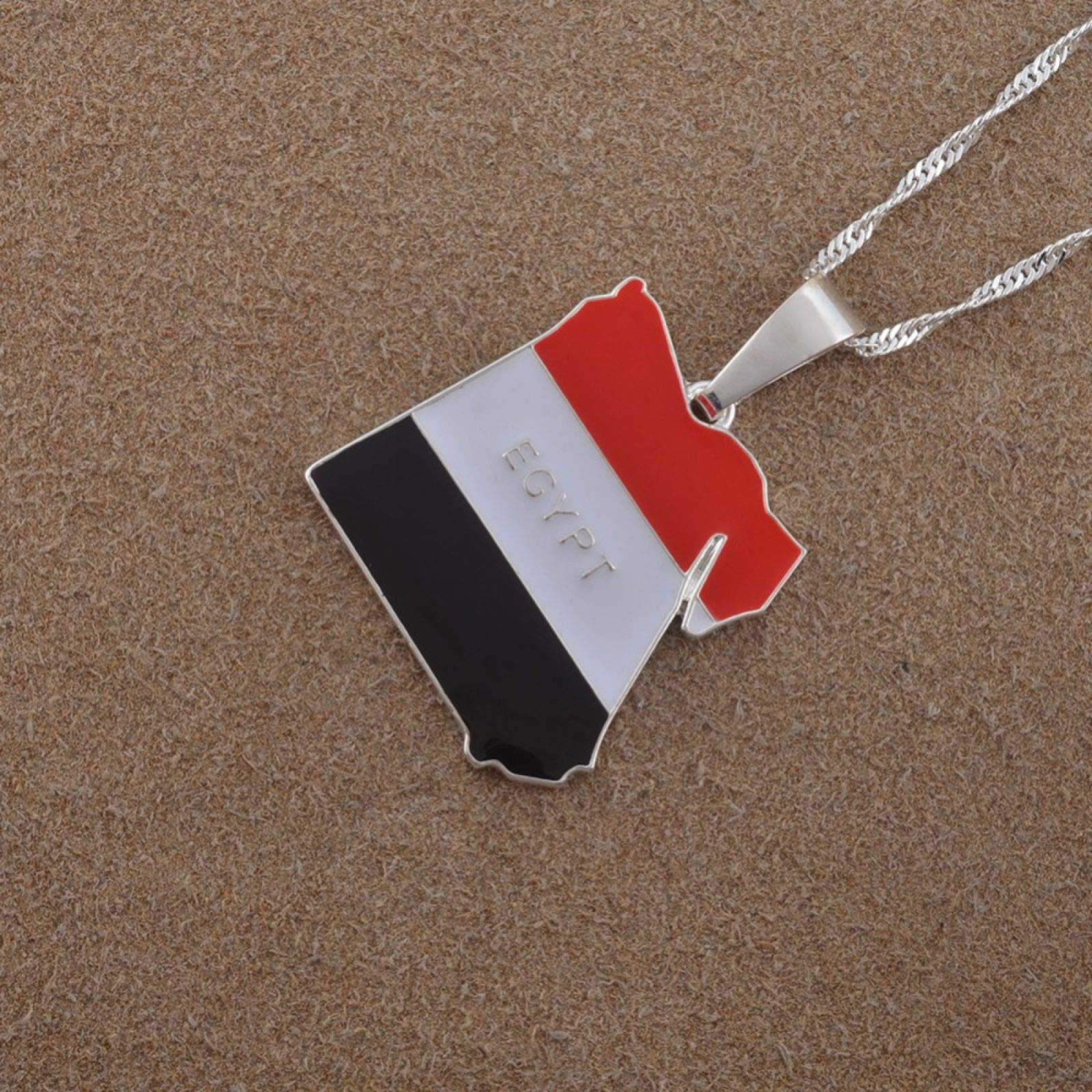 Egypt Map Pendant Necklace - Gold Africa Country Charm with Thin Chain, Patriotic Jewelry for Women & Men | Perfect for Travel Lovers, Hip Hop Fashion & Unique Party Gifts