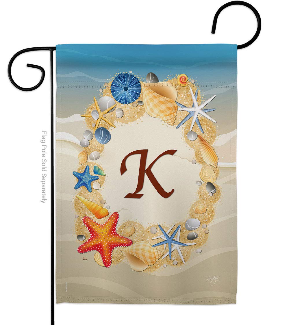 Summer K Coastal Beach Garden Flag - 13x18.5in for Outdoor Decor