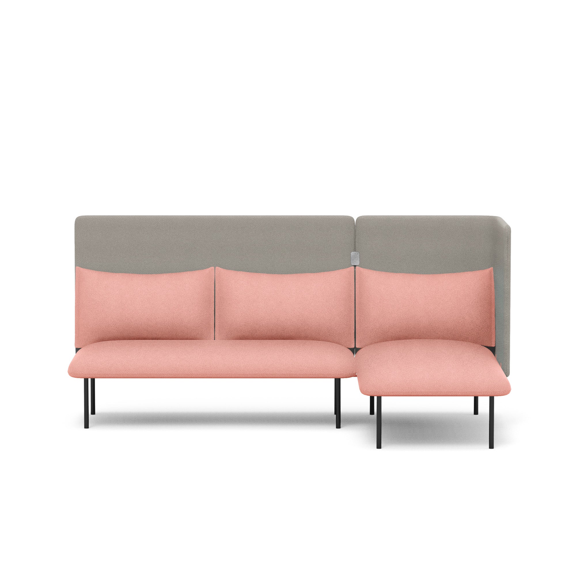 QT Adaptable Lounge Sofa with Right Chaise - Modular Sectional Couch for Living Room, Family Room & Small Spaces - Comfortable Modern L-Shaped Sofa Set with Reversible Chaise