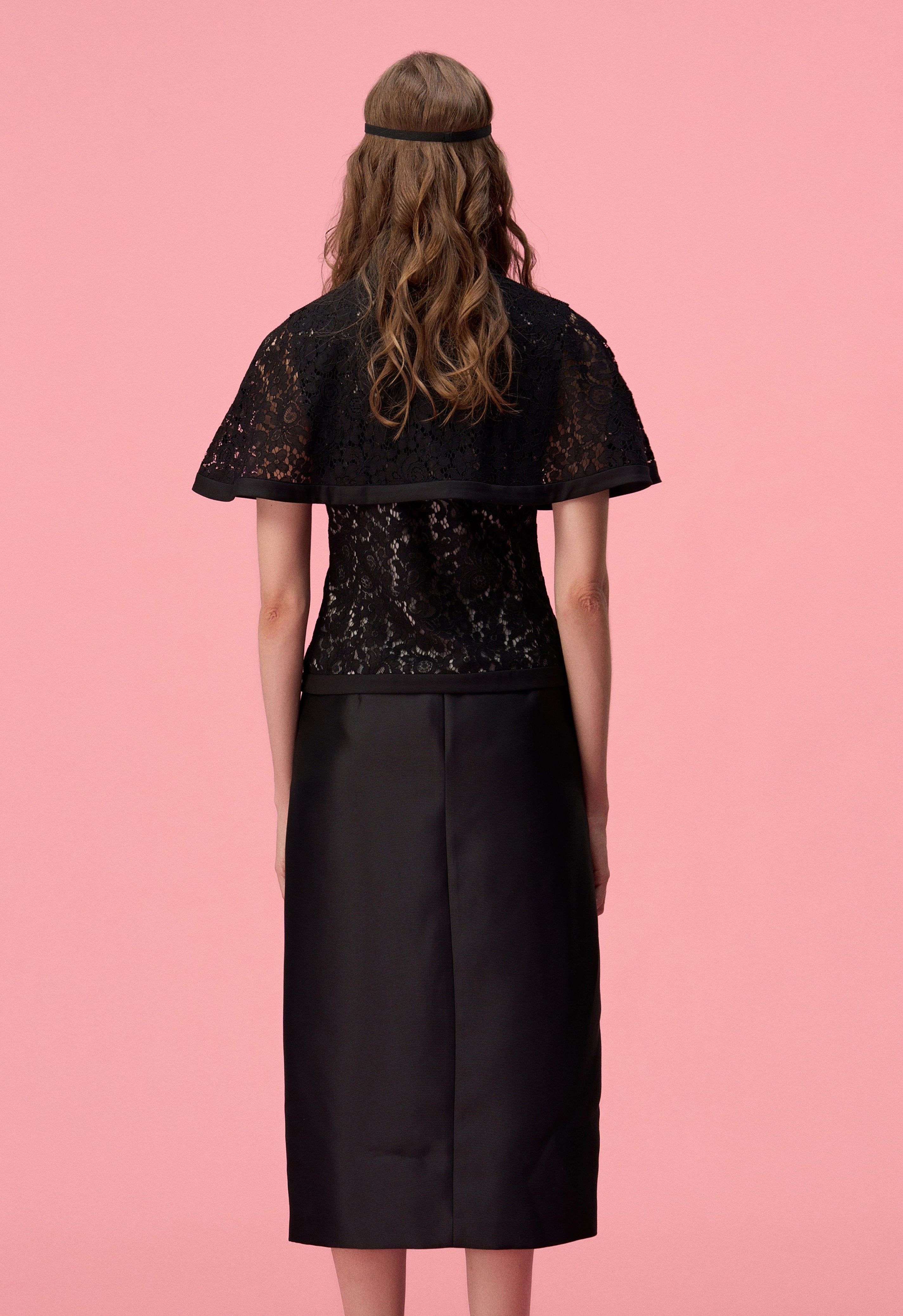 Elegant Black Slit Skirt with Stripe Detail - Perfect for Office Wear, Night Out & Casual Chic Outfits