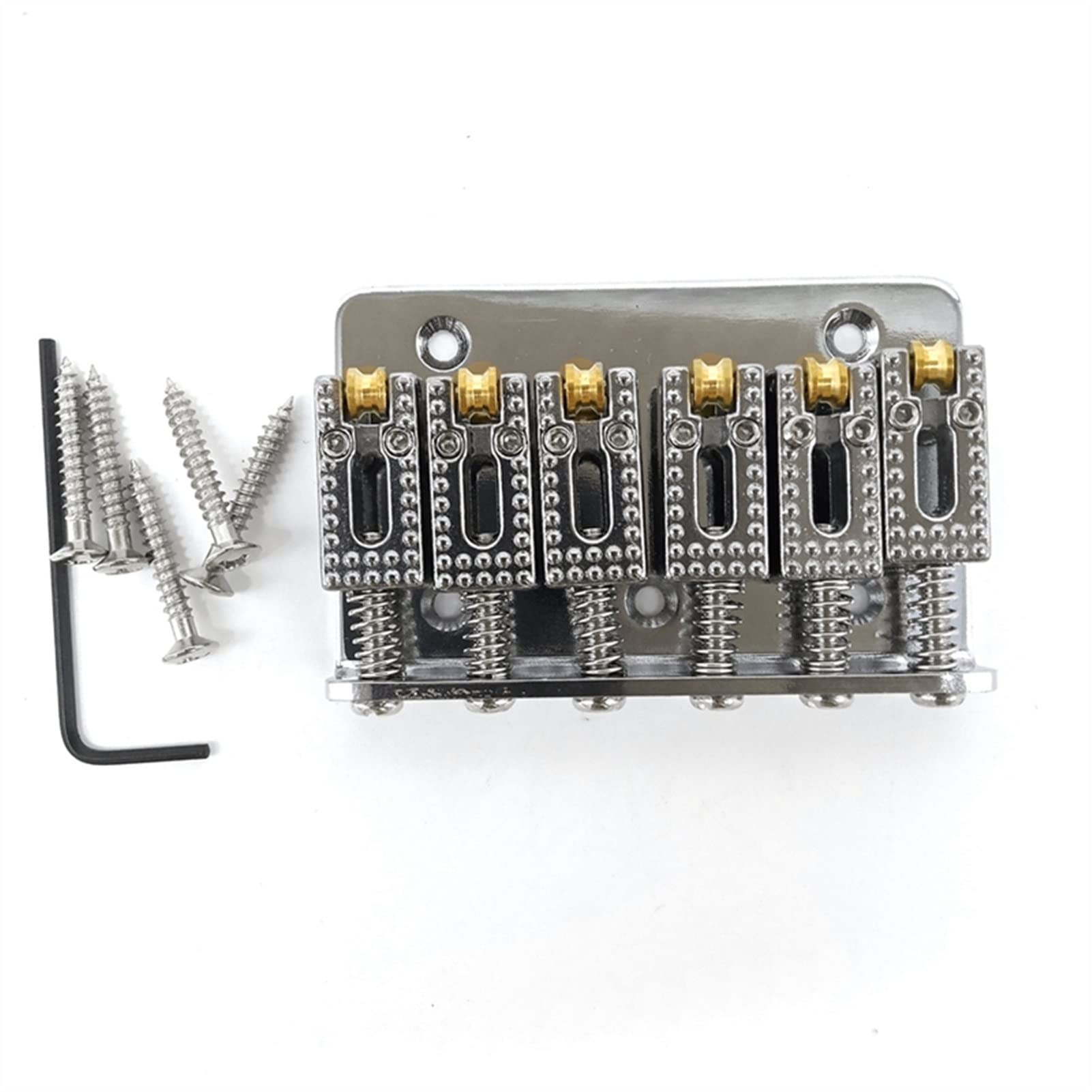 65mm 6 String Roller Saddle Bridge for Electric Guitar - Silver Guitar Bridge Replacement Part | Perfect for Guitar Repair, Upgrades & Smooth String Action Adjustment