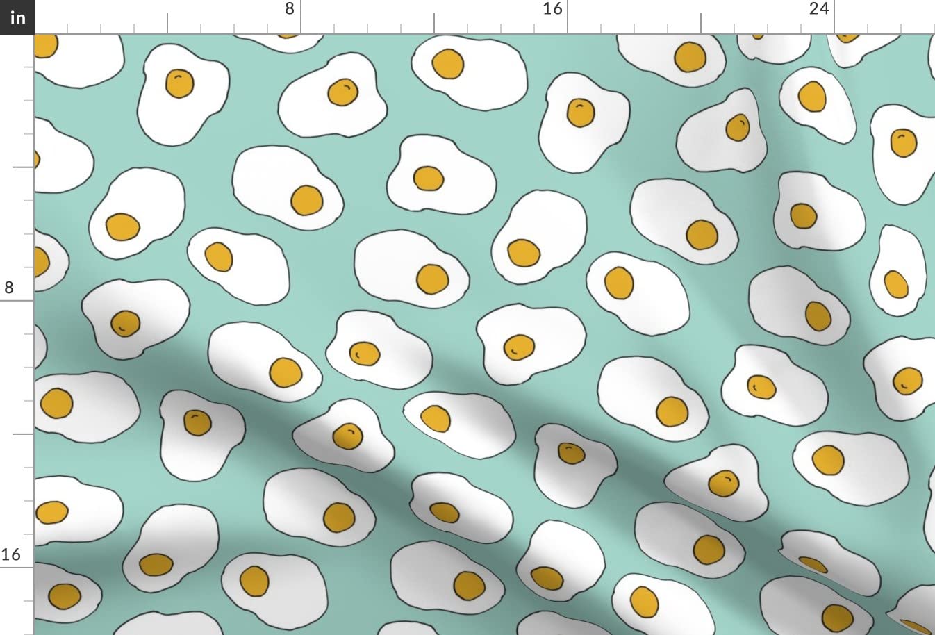 Eggs & Bacon Print Minky Fabric Fat Quarter - Soft Plush Fabric for Sewing Baby Blankets, Quilts & Backing - Breakfast Food Themed Fabric by Spoonflower - Perfect for DIY Projects, Nursery Decor & Cozy Home Textiles