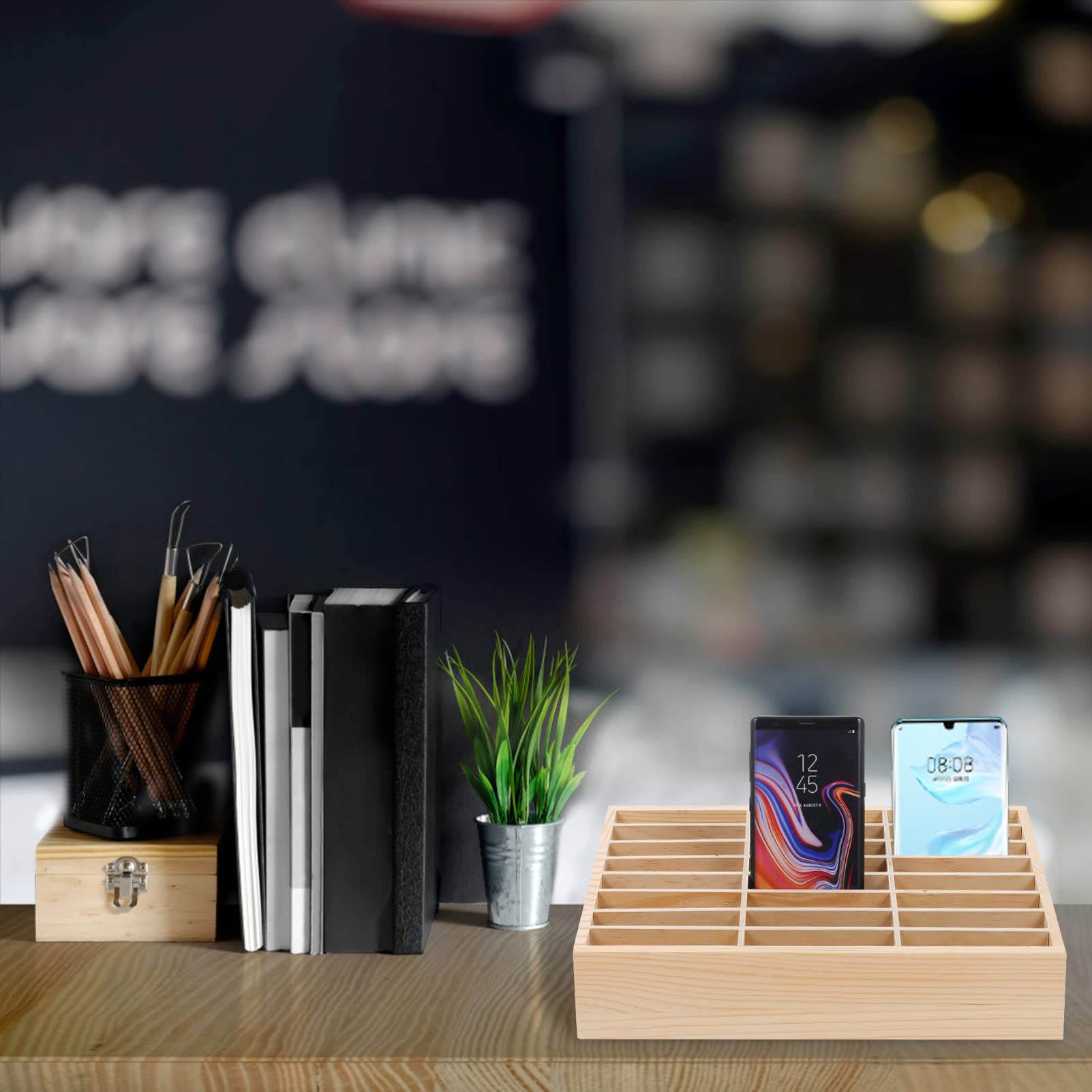 Cell Phone Storage Box & Organizer - Durable Phone Rack Compartment Case for Meeting Rooms, Phone Shops & Retail Displays - Efficient Phone Holder for Office & Store Organization