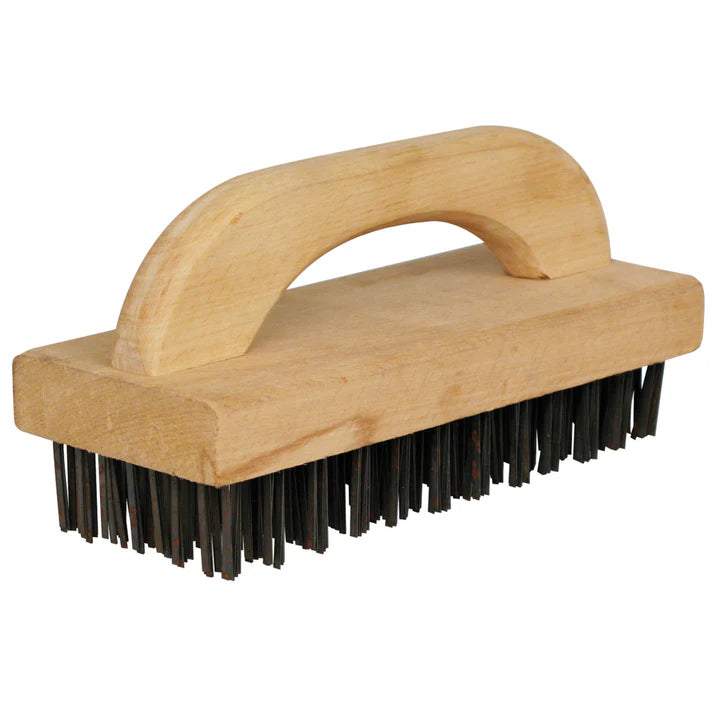 Winco Premium Wooden Butcher Block Cleaning Brush - Heavy Duty Kitchen Scrub Brush for Cutting Boards, Countertops & Cookware - Ideal for Home & Professional Kitchens